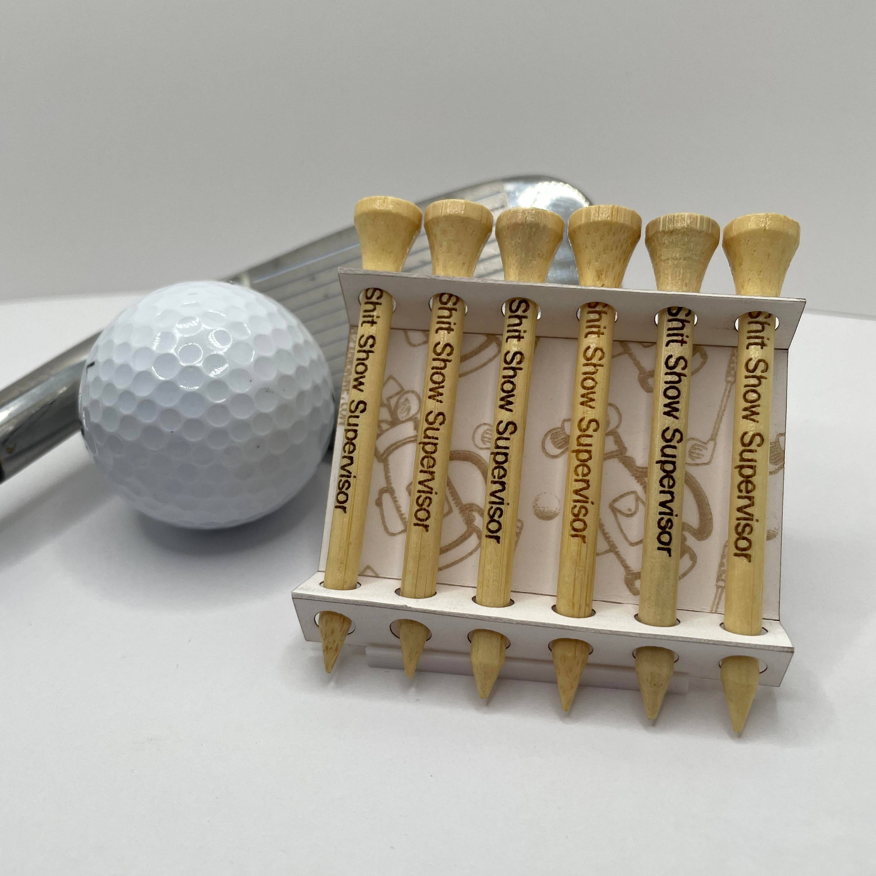 “S - Show Supervisor” Funny Golf Tees – Set of Six Gag Gift for Bosses and Managers