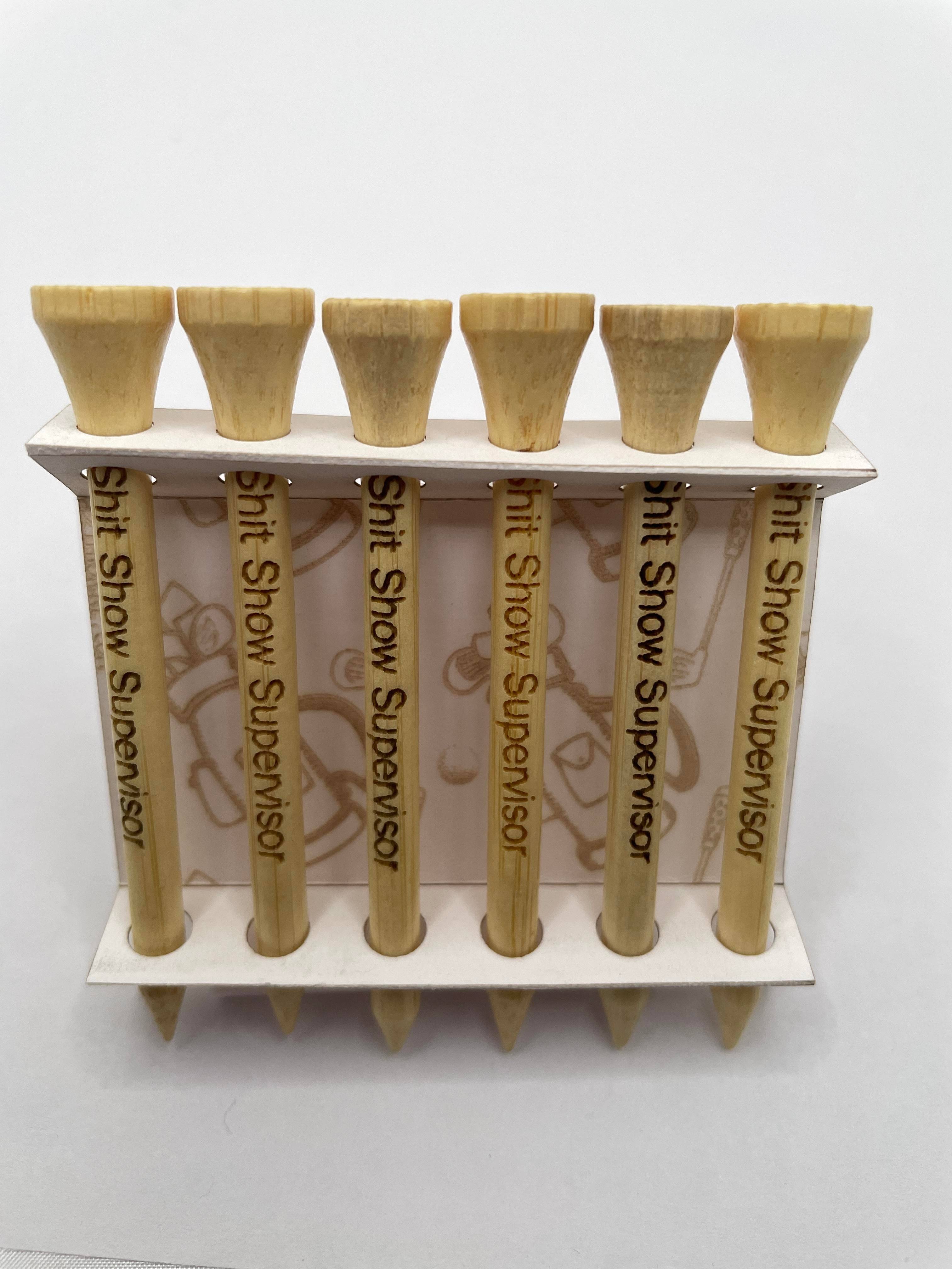 “S - Show Supervisor” Funny Golf Tees – Set of Six Gag Gift for Bosses and Managers