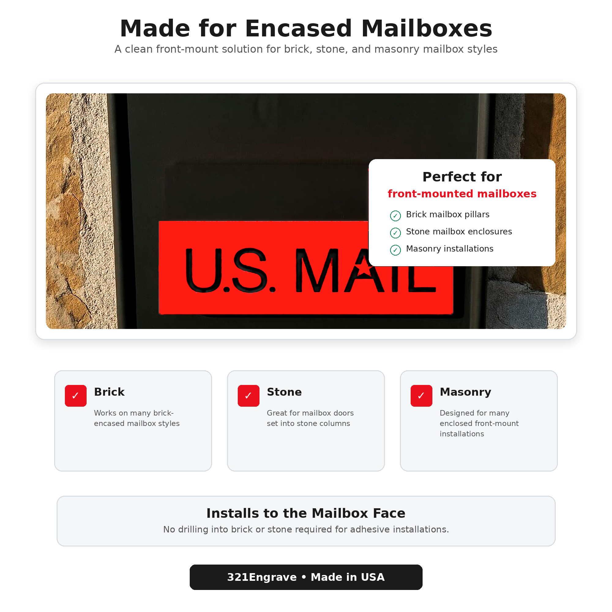 Sleek US MAIL Front-Mount Mailbox Flag | Universal Mailbox Flag Replacement