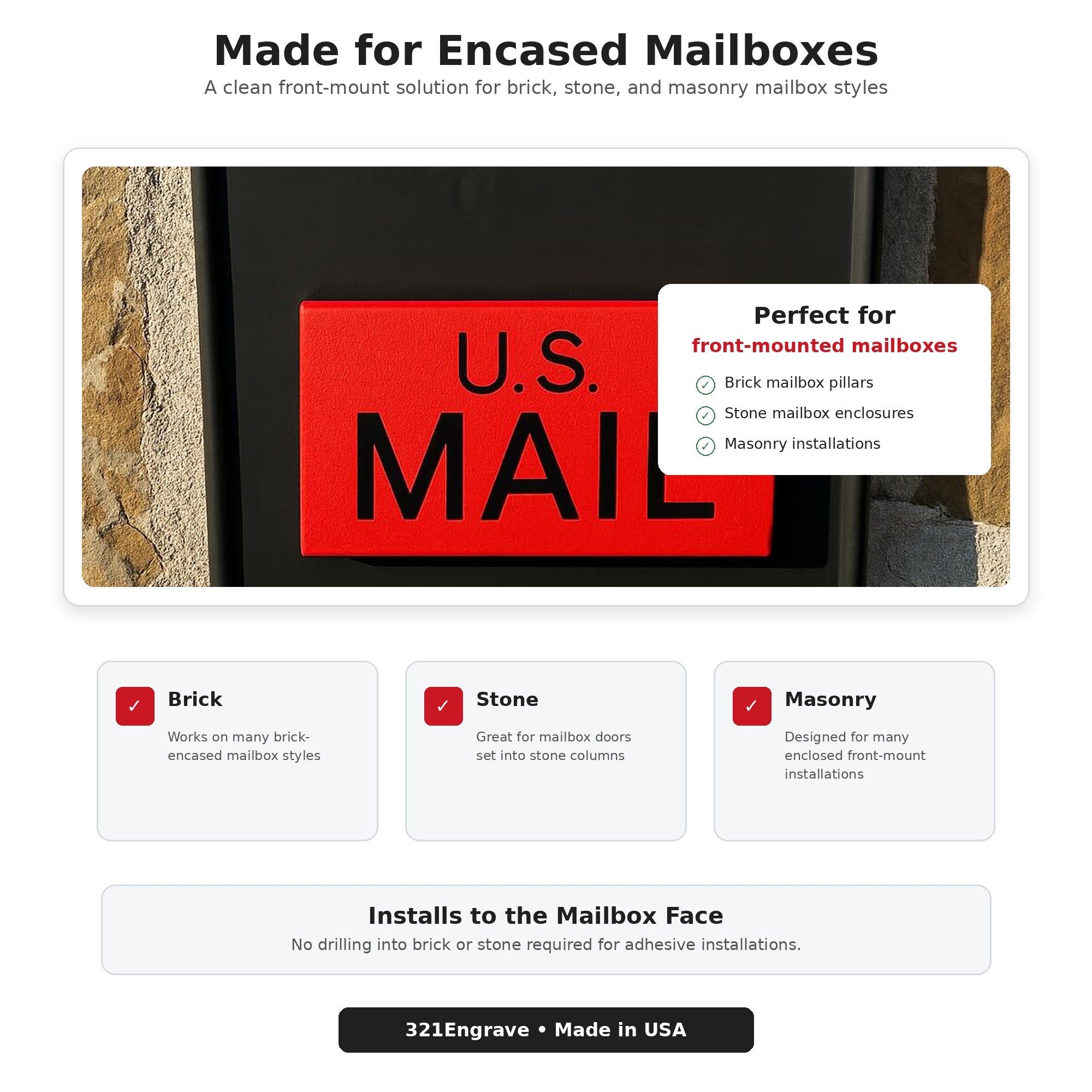 Flag + MAIL Front-Mount Mailbox Flag | Universal Mailbox Flag Replacement