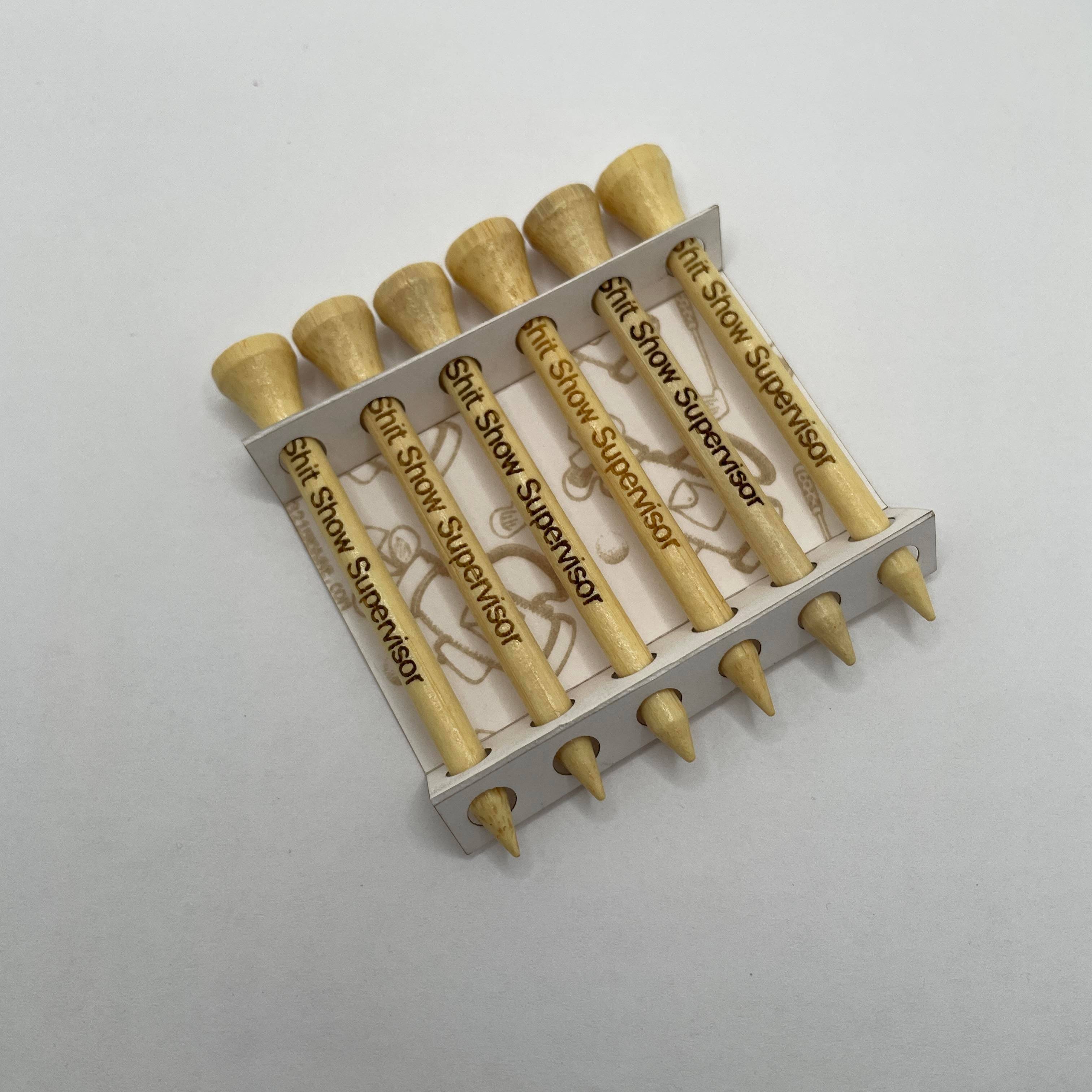 “S - Show Supervisor” Funny Golf Tees – Set of Six Gag Gift for Bosses and Managers