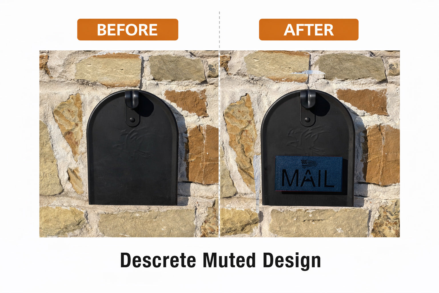 Black MAIL Mailbox Flag - Durable & Easy Install for Stone & Brick