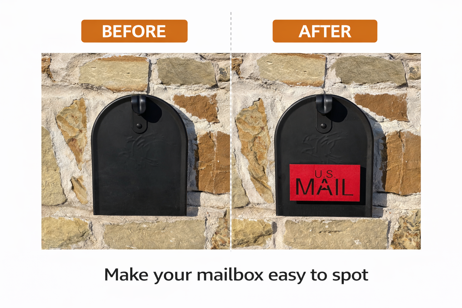 Tattered Flag Mailbox Flag - Rugged & Durable for Stone & Brick