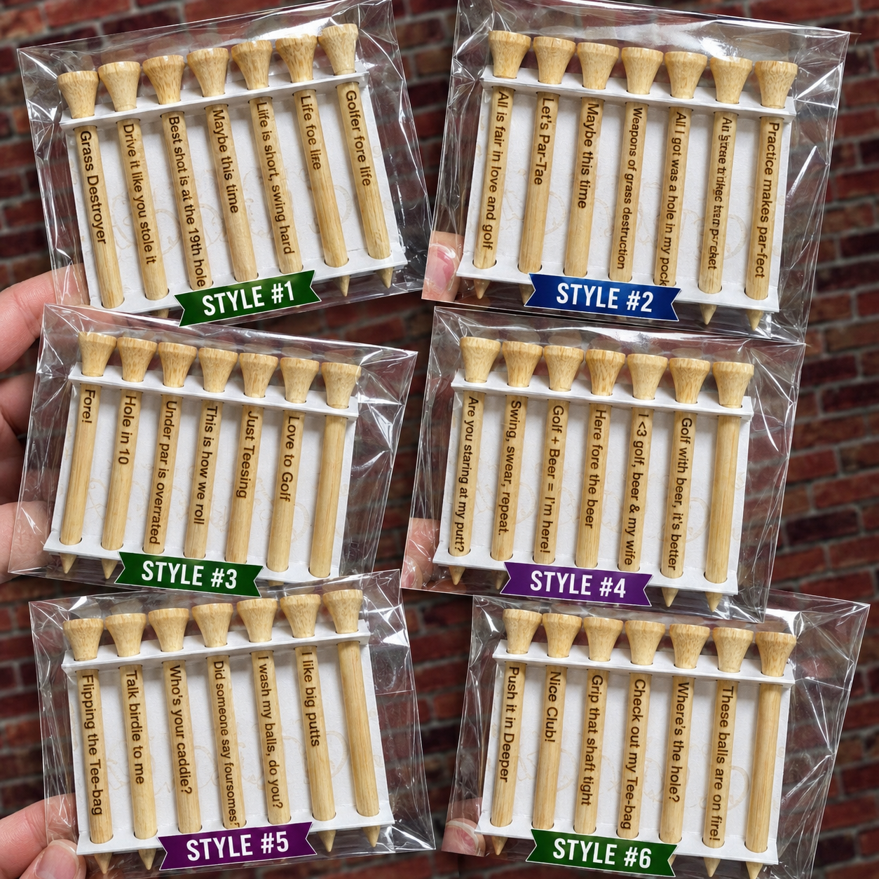 Funny Golf Tee Gift Set | Perfect for Golfers & Outings (Set of 6)
