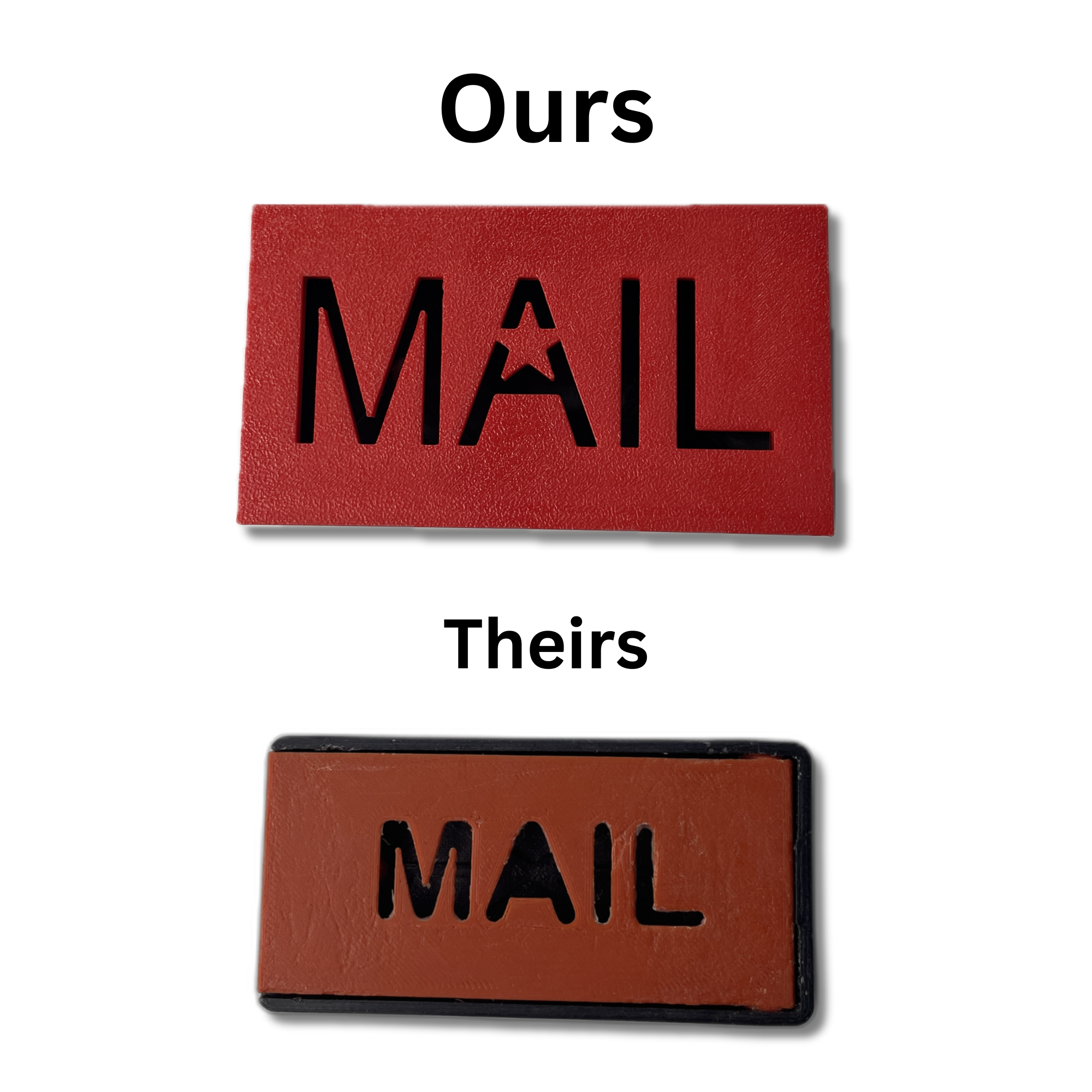 Product comparison of ours vs theirs.