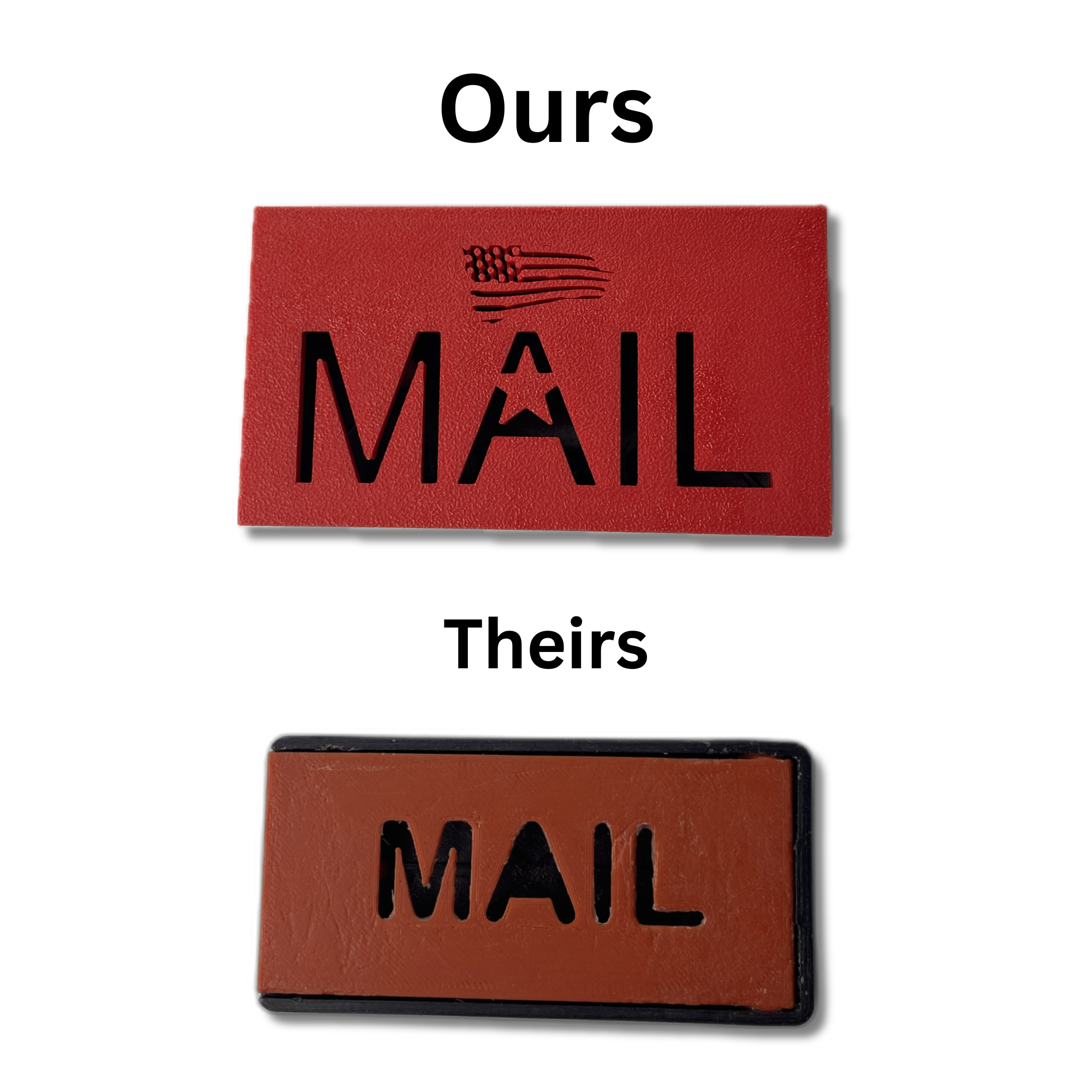 Product comparison of ours vs theirs.