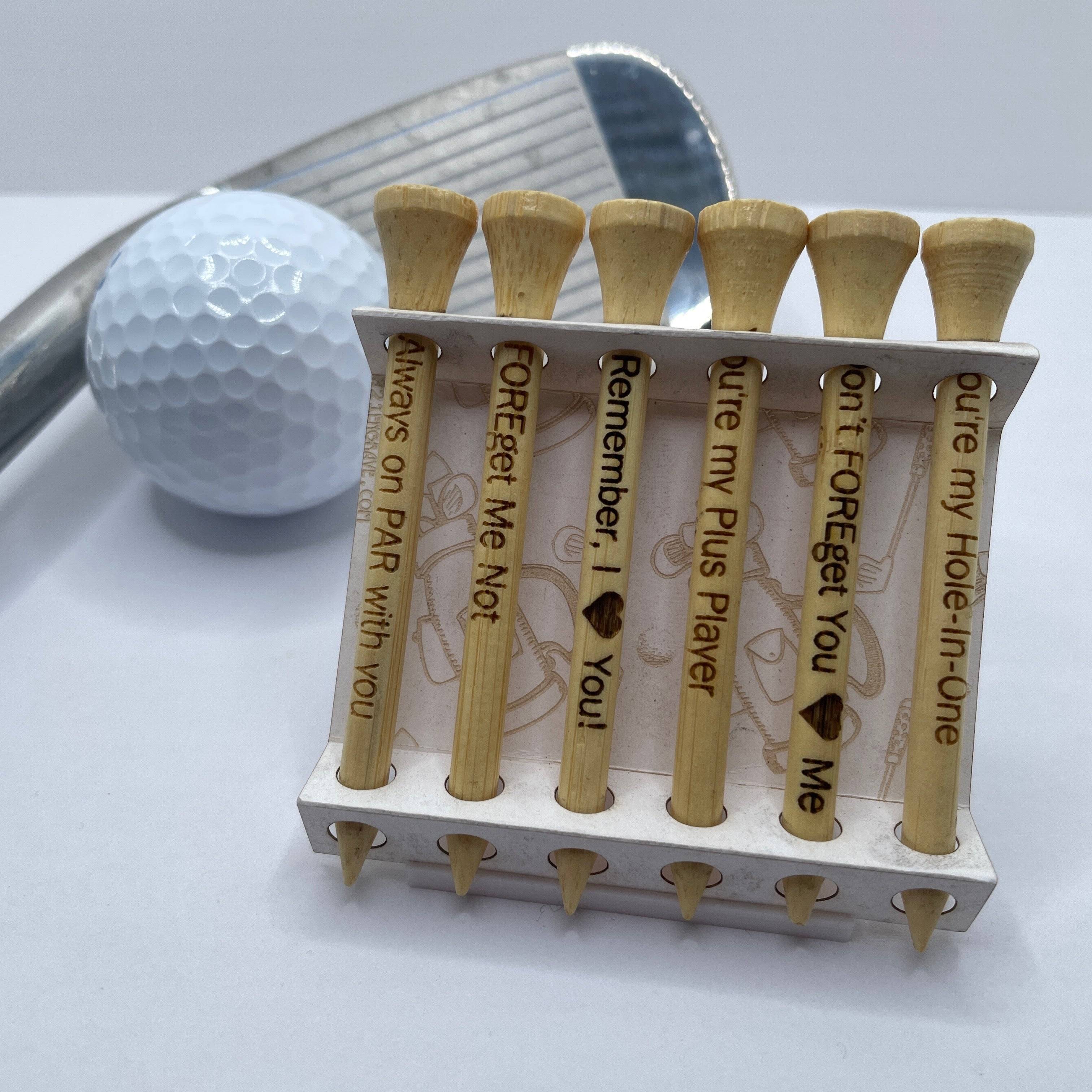 Swing into Love: Lovers Bamboo Golf Tees - Set of Six Gift for Boyfriend or Girlfriend