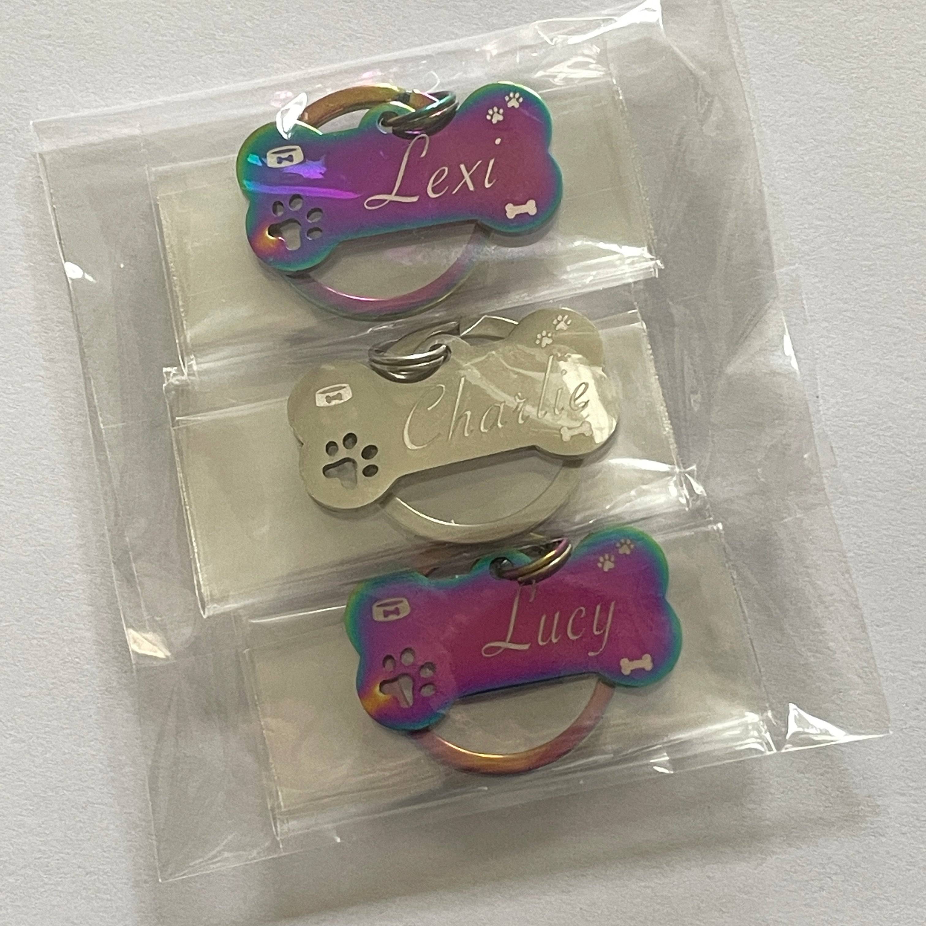 Dog Bone Pet Tag Ð Custom Engraved with Hearts or Paw Prints