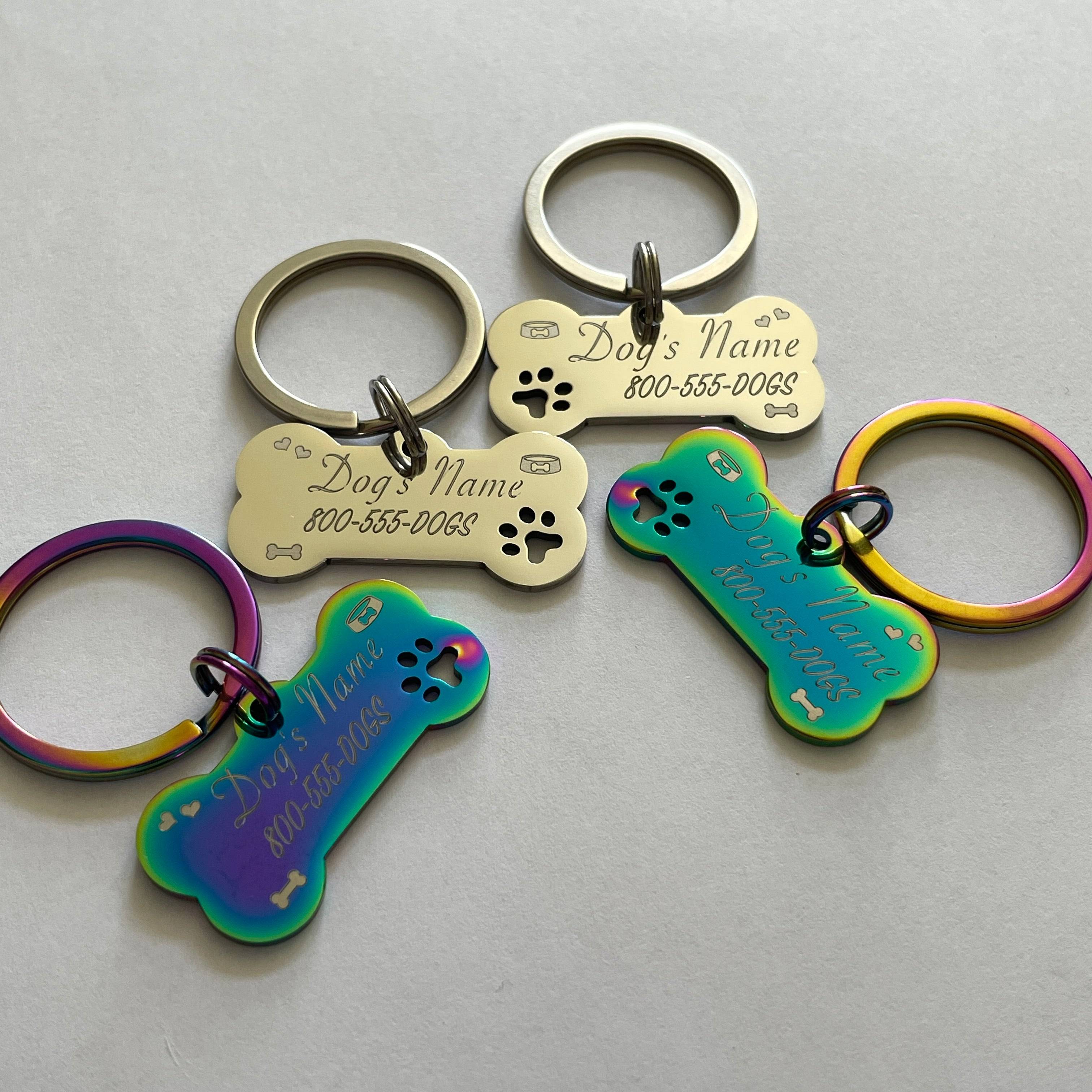 Dog Bone Pet Tag Ð Custom Engraved with Hearts or Paw Prints