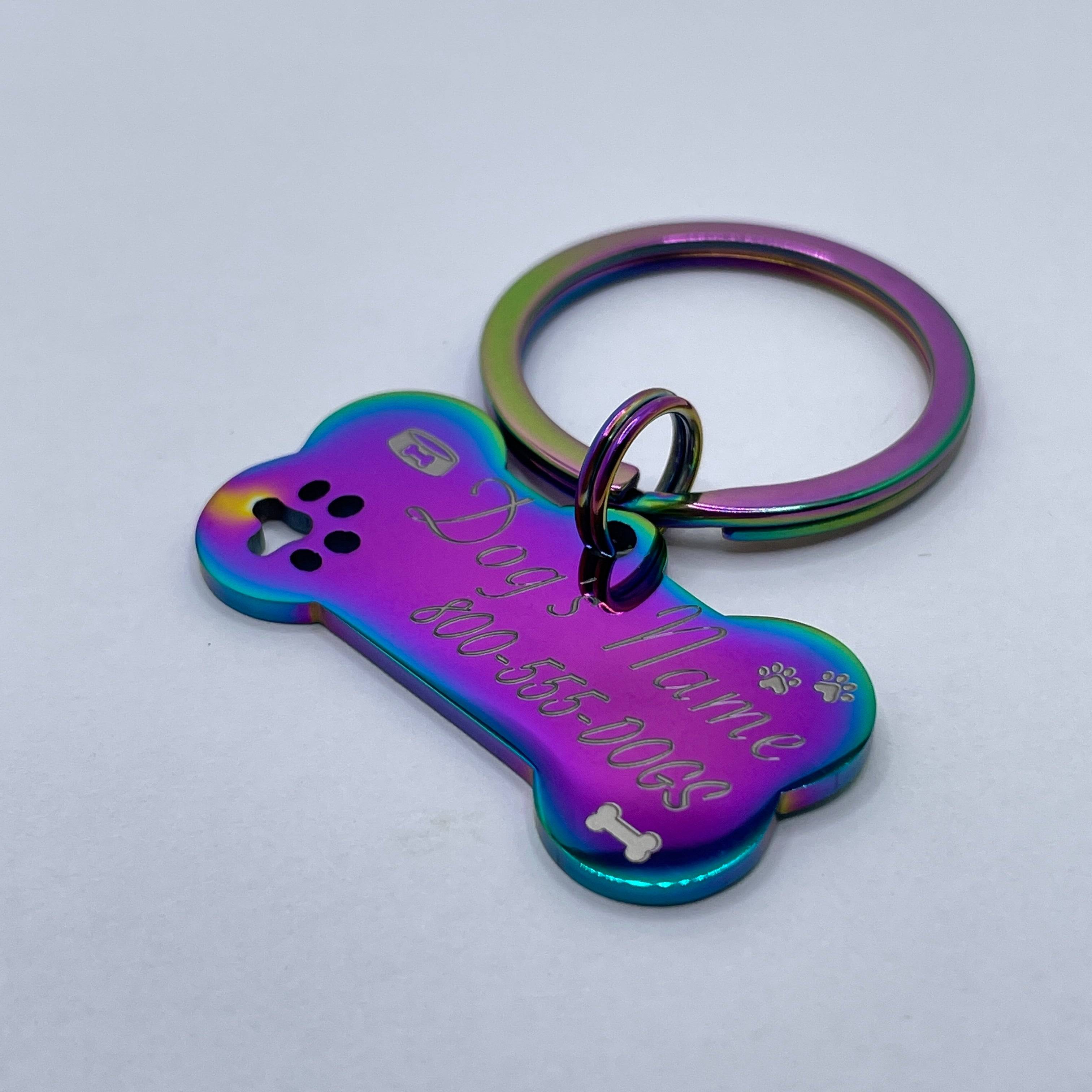Dog Bone Pet Tag Ð Custom Engraved with Hearts or Paw Prints