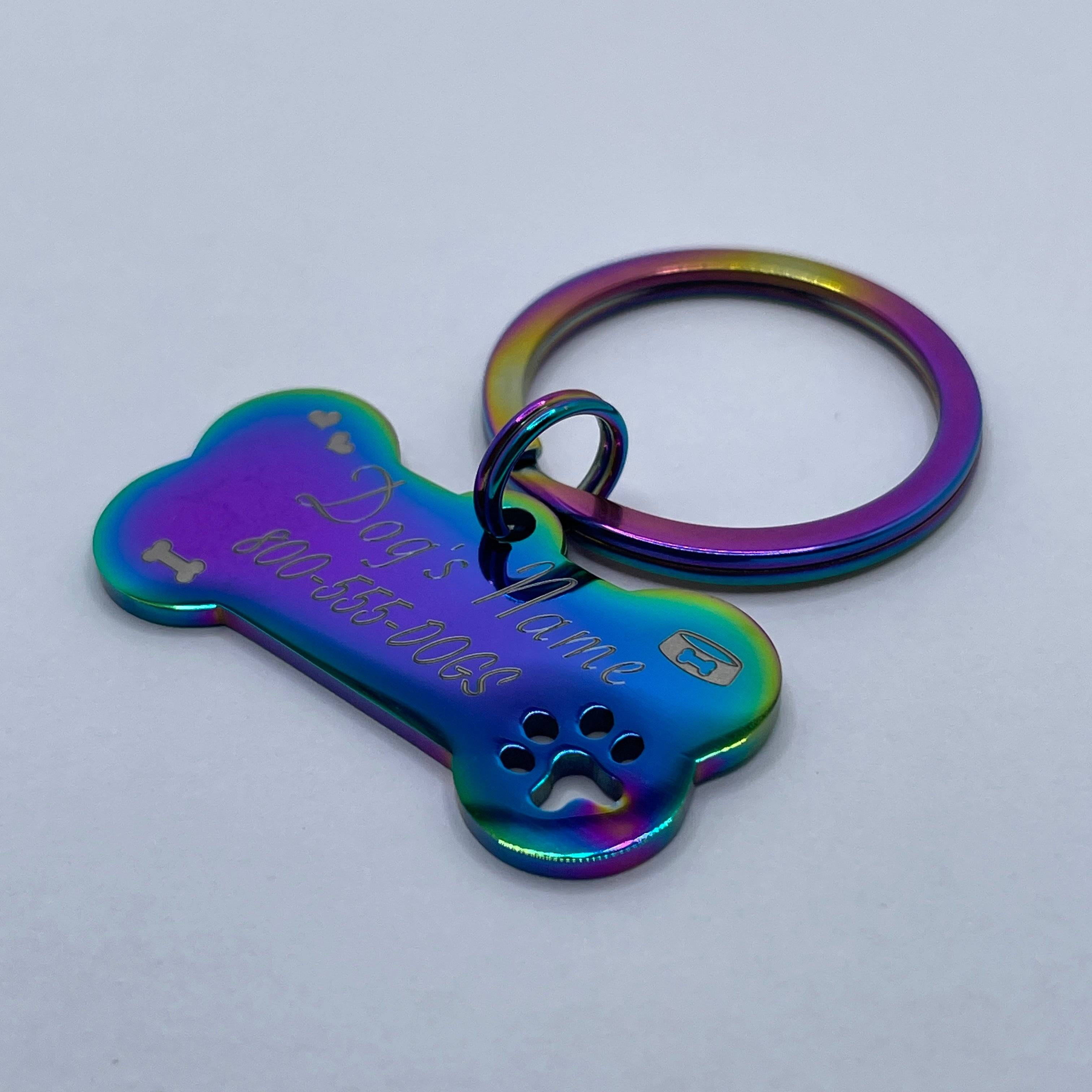 Dog Bone Pet Tag Ð Custom Engraved with Hearts or Paw Prints