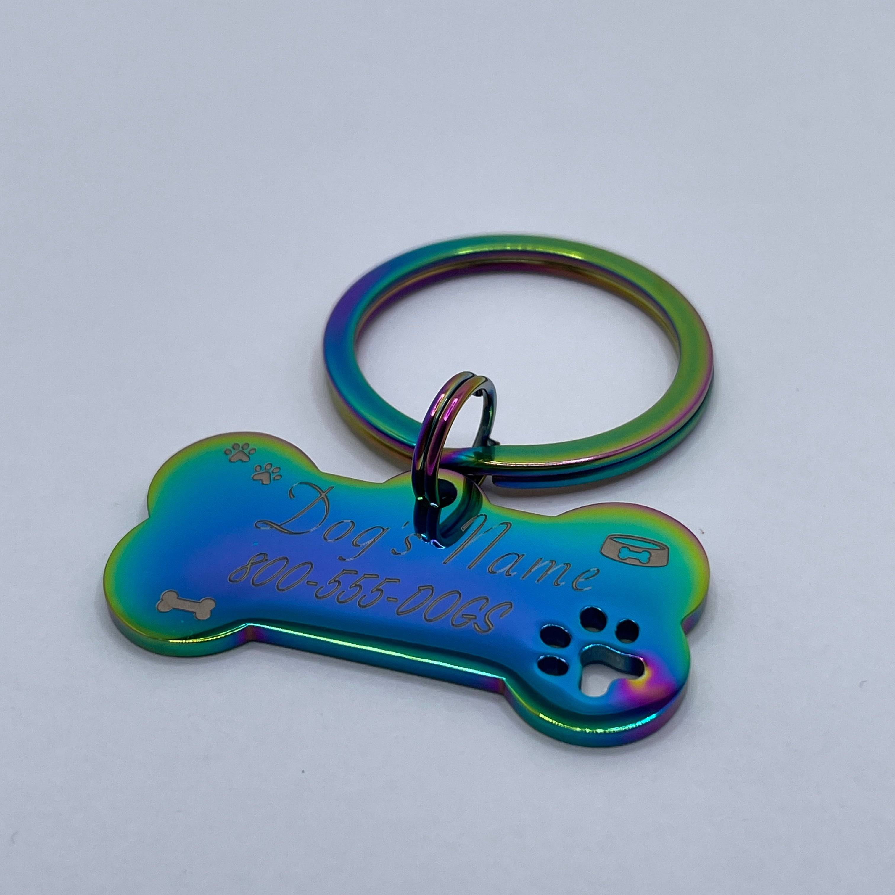 Dog Bone Pet Tag Ð Custom Engraved with Hearts or Paw Prints