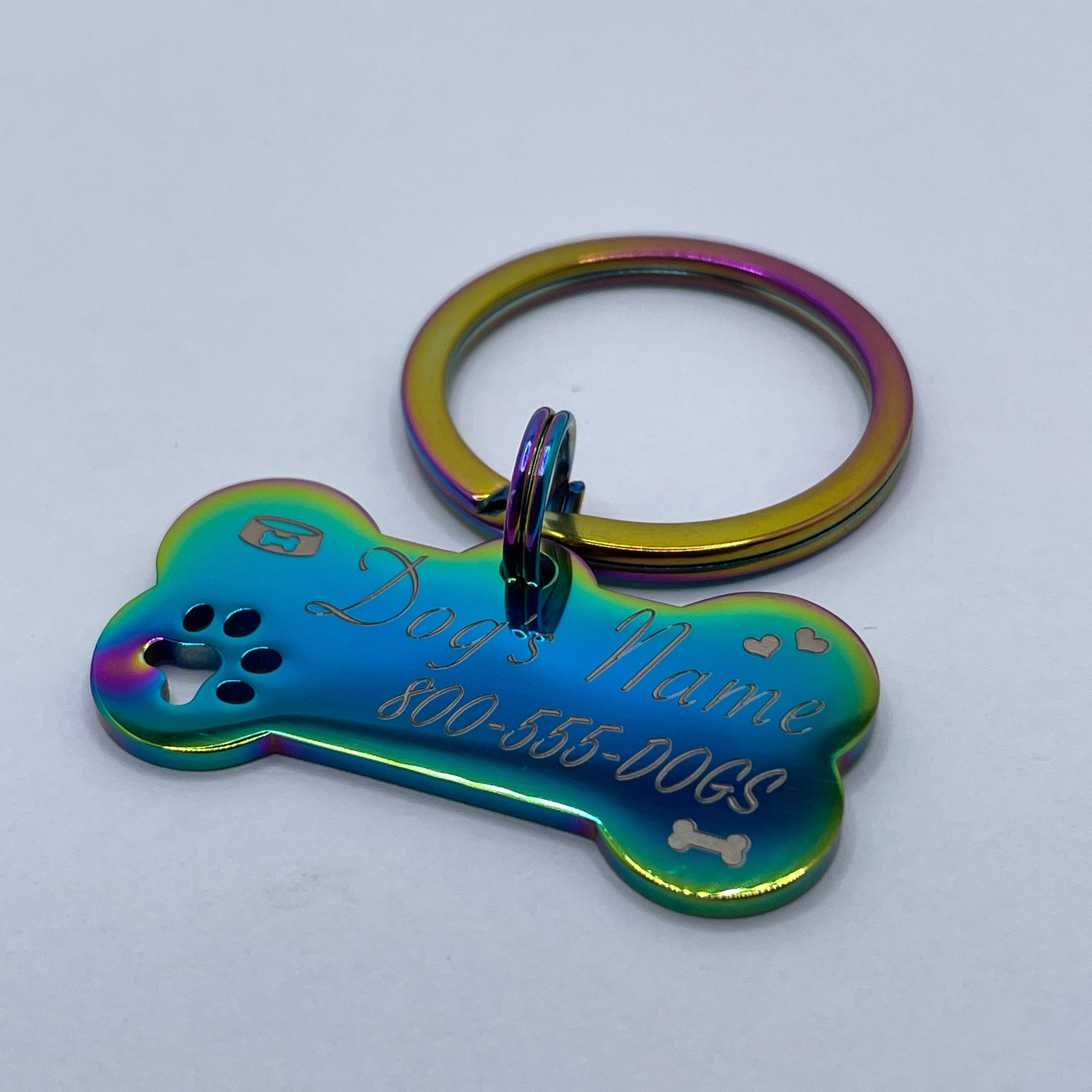 Dog Bone Pet Tag Ð Custom Engraved with Hearts or Paw Prints