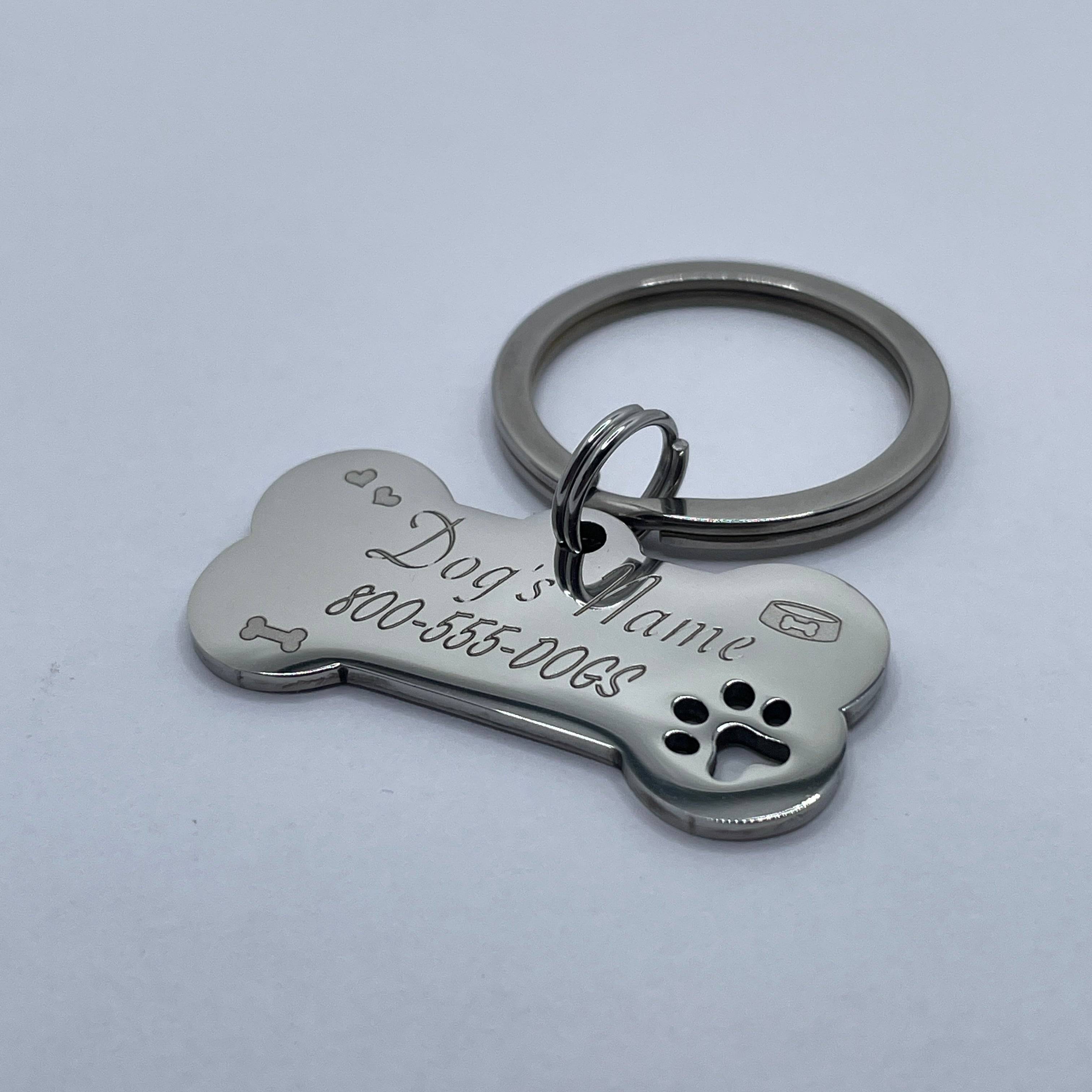 Dog Bone Pet Tag Ð Custom Engraved with Hearts or Paw Prints