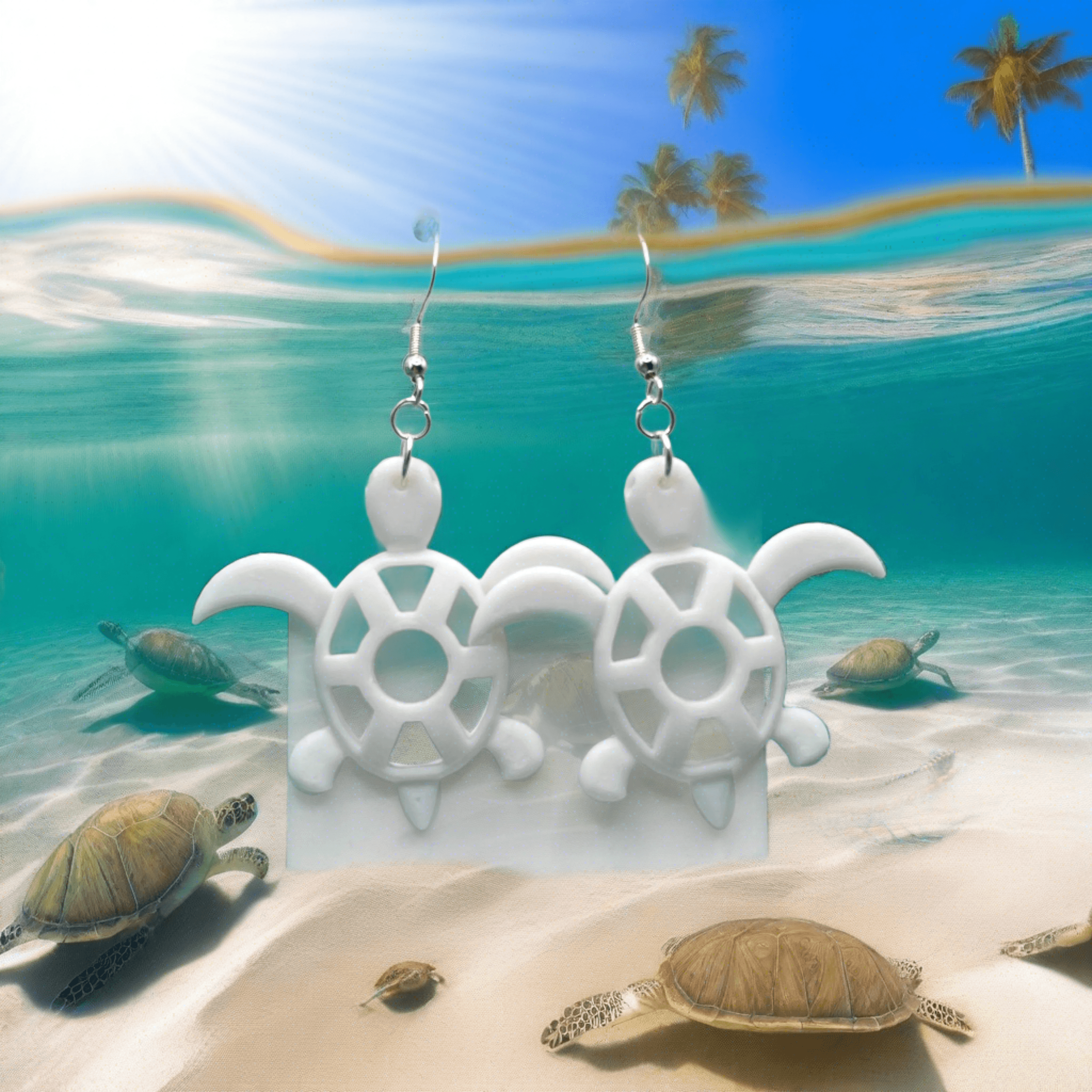 Sea Turtle Dangle Hook Earrings Female Birthday Daily Plastic