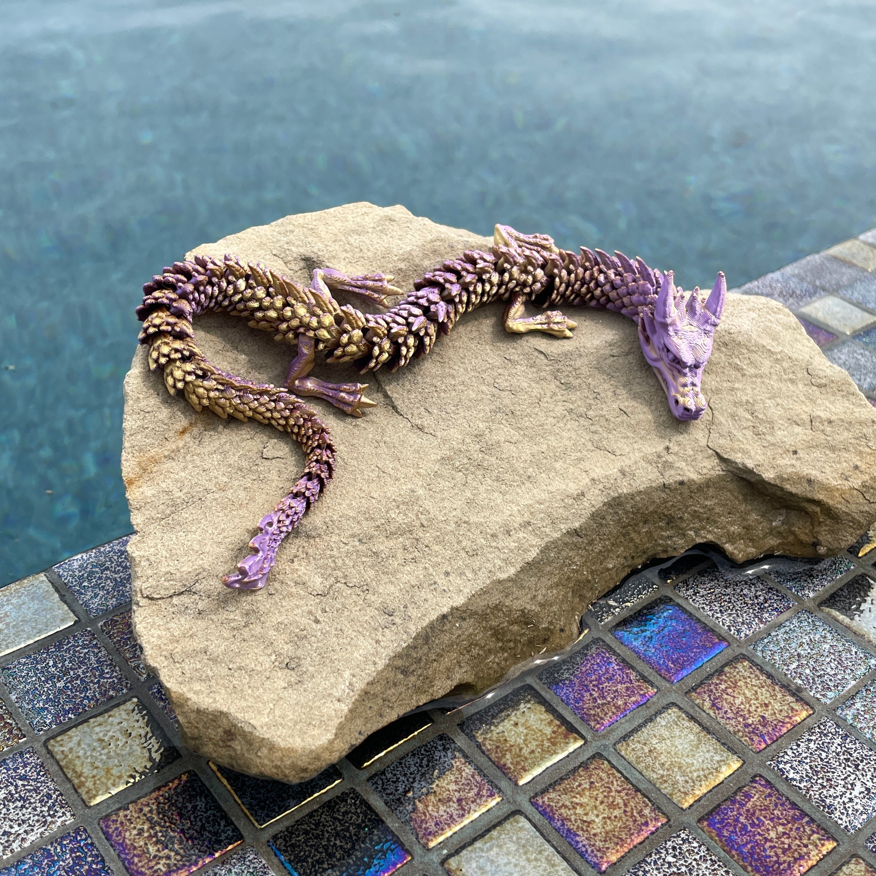 3D Printed Articulated Crystal Fire Dragon Ð Solid & Multicolor