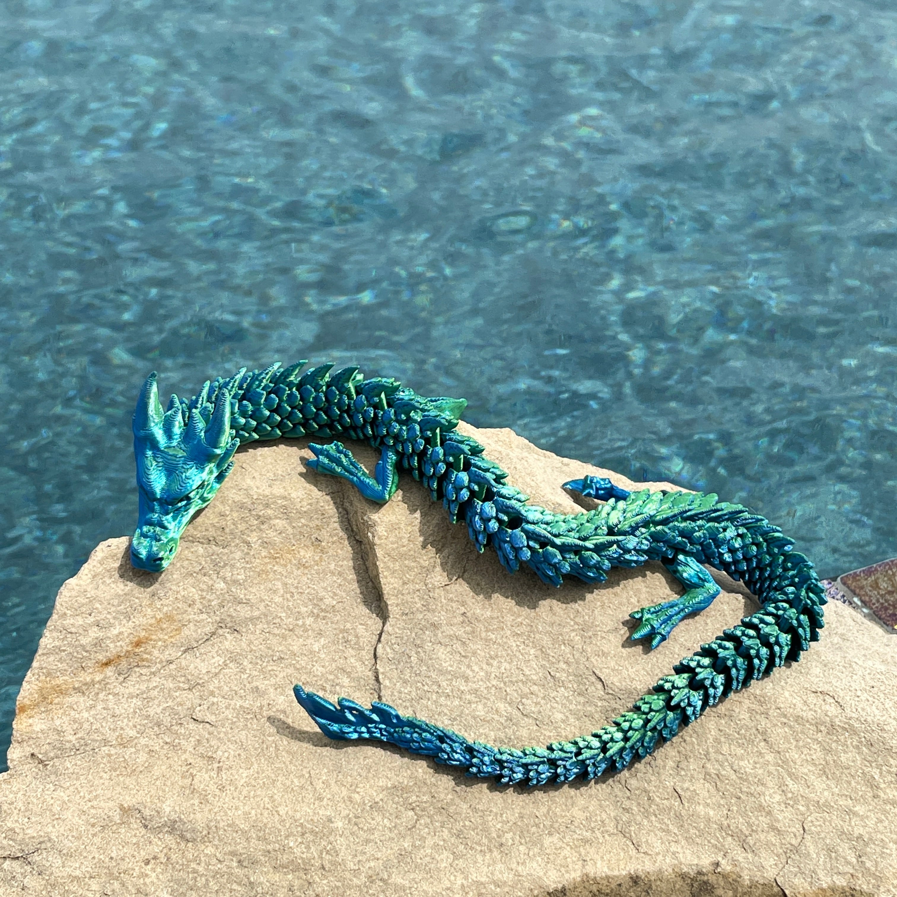 3D Printed Articulated Crystal Fire Dragon Ð Solid & Multicolor