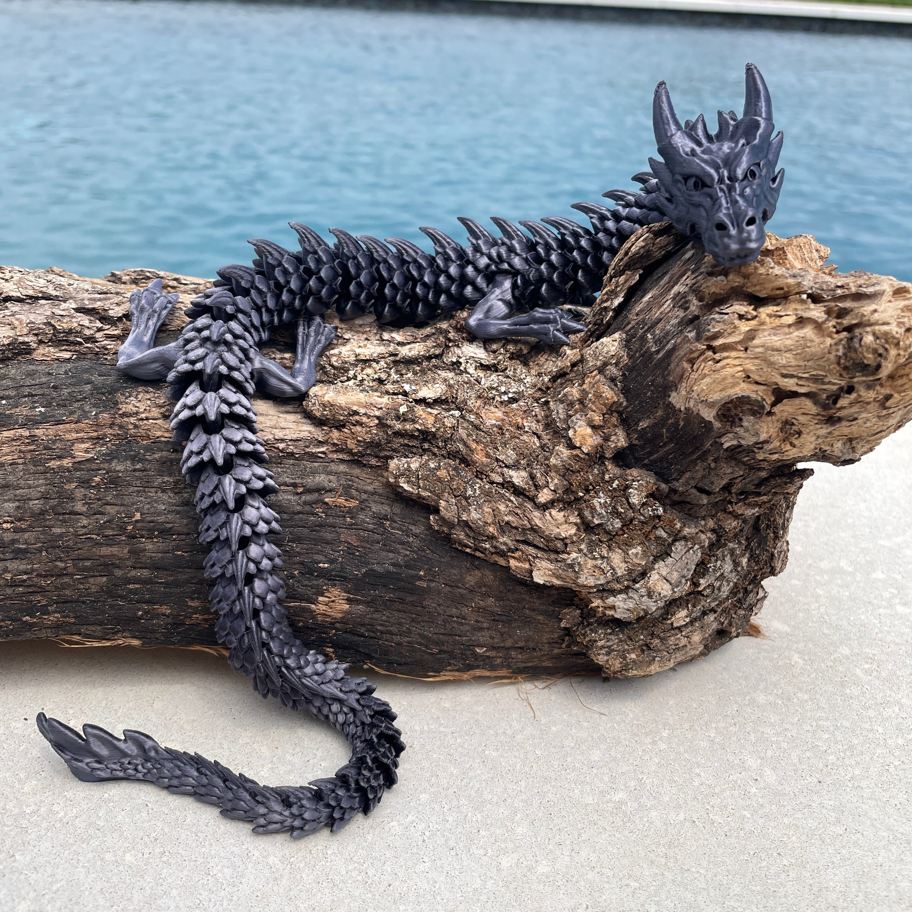 3D Printed Articulated Crystal Fire Dragon Solid and Multicolor