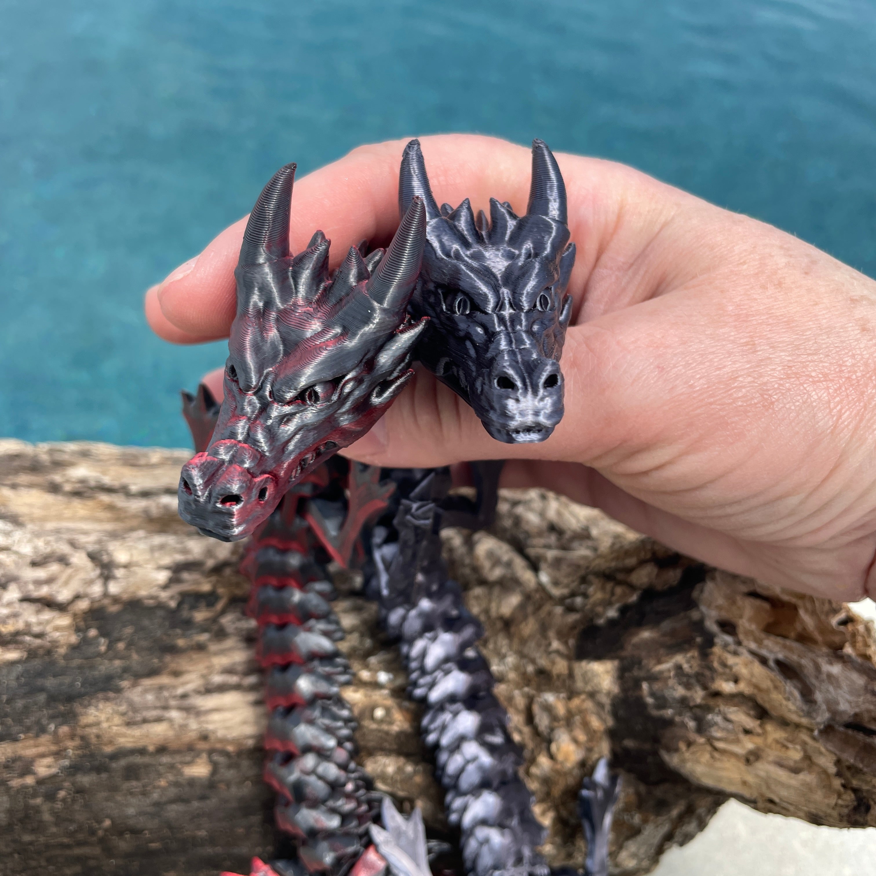 3D Printed Articulated Crystal Fire Dragon Ð Solid & Multicolor