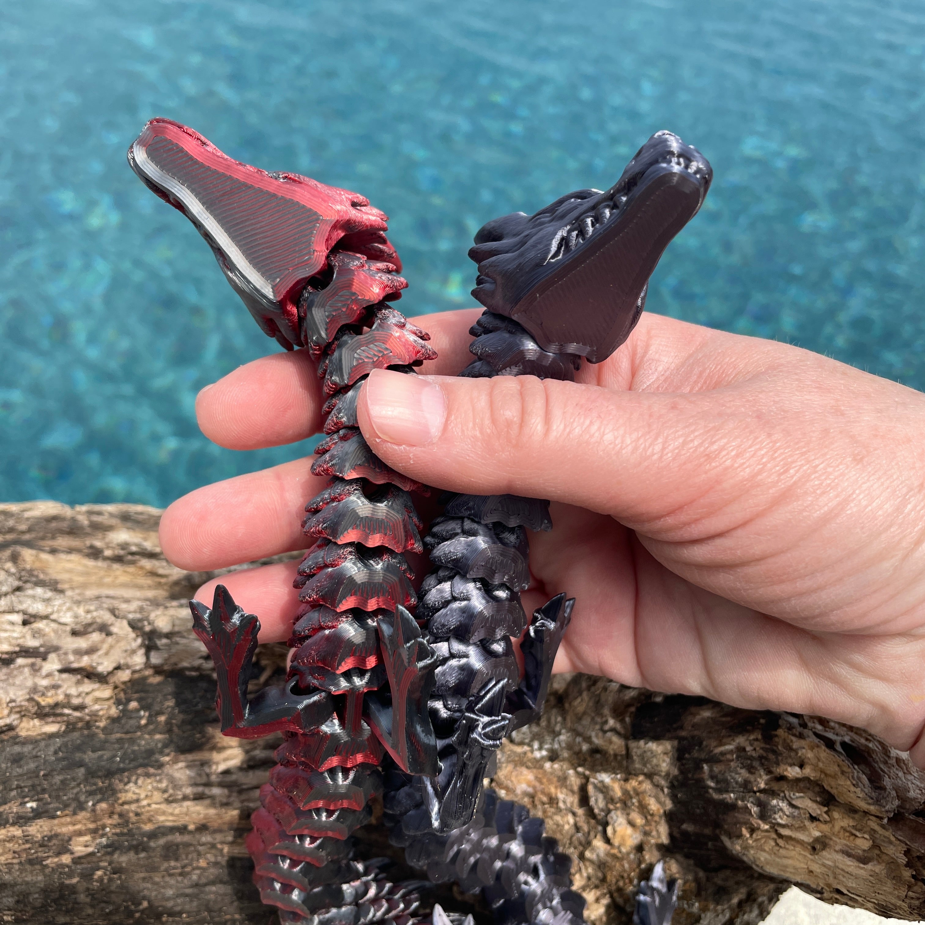 3D Printed Articulated Crystal Fire Dragon Ð Solid & Multicolor