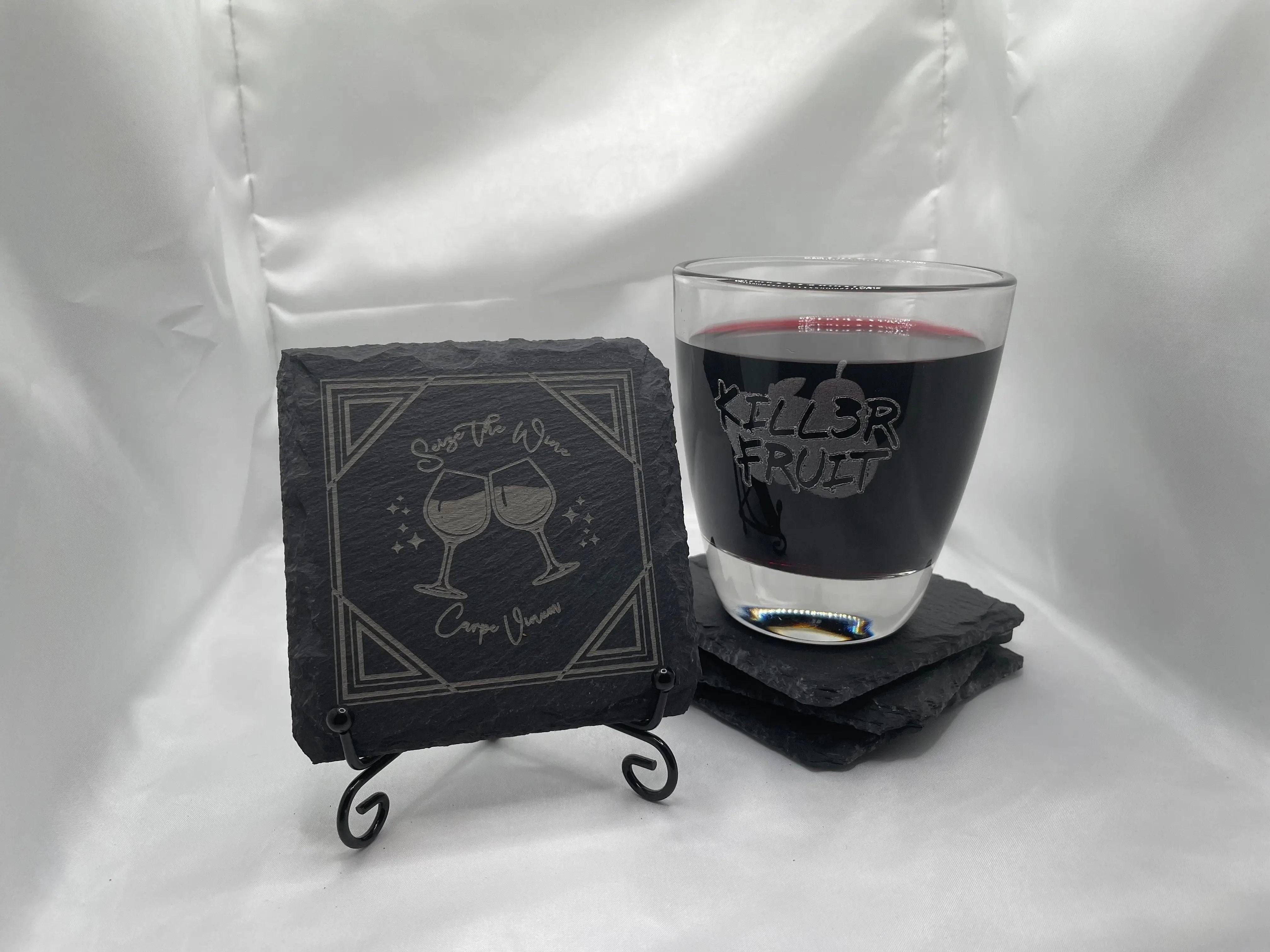Seize the Wine Coaster Set Ð Perfect Gift for Wine Lovers (4-Pack)