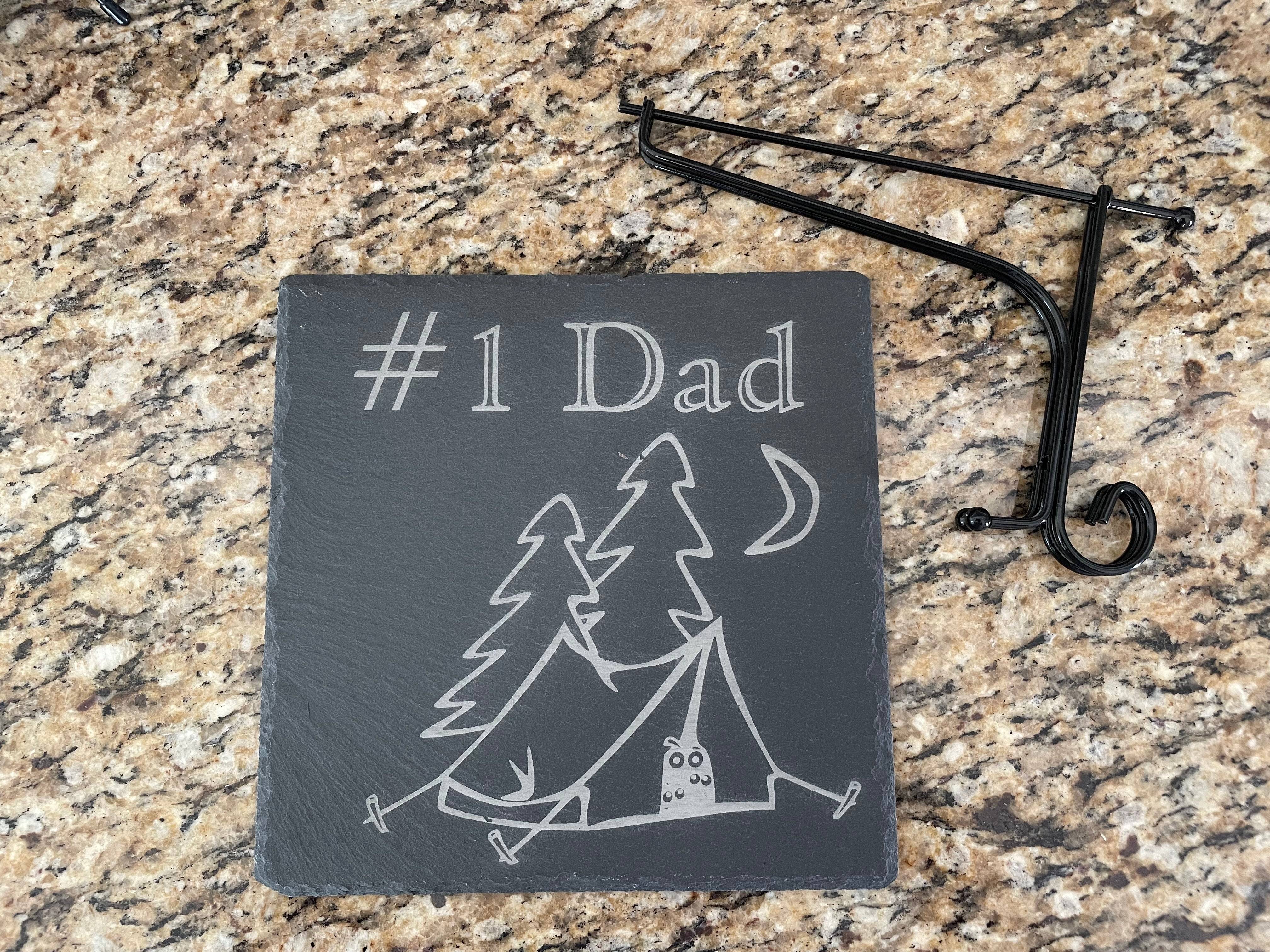 #1 Dad Plaque - Slate