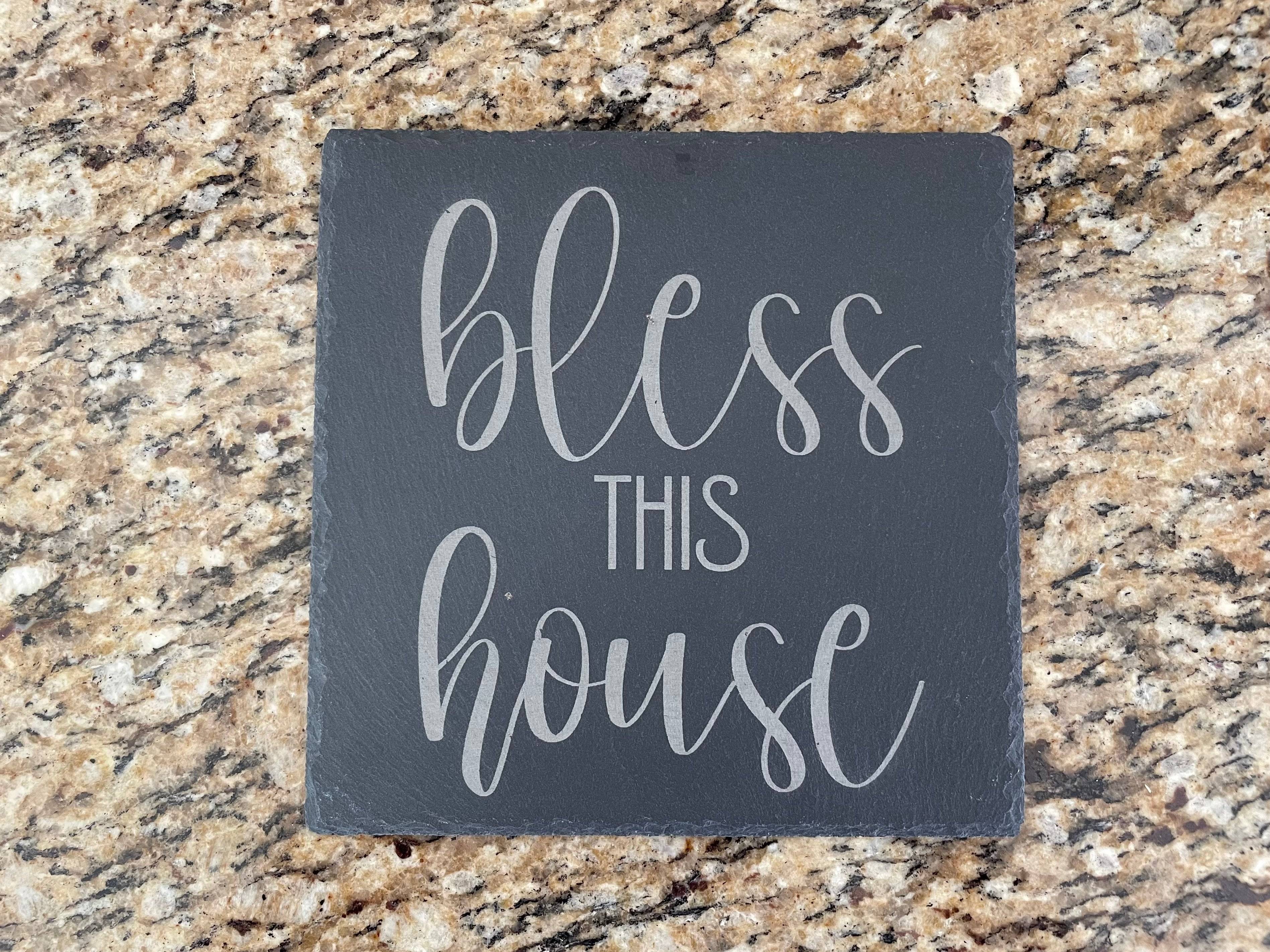 Bless This House Plaque - Slate
