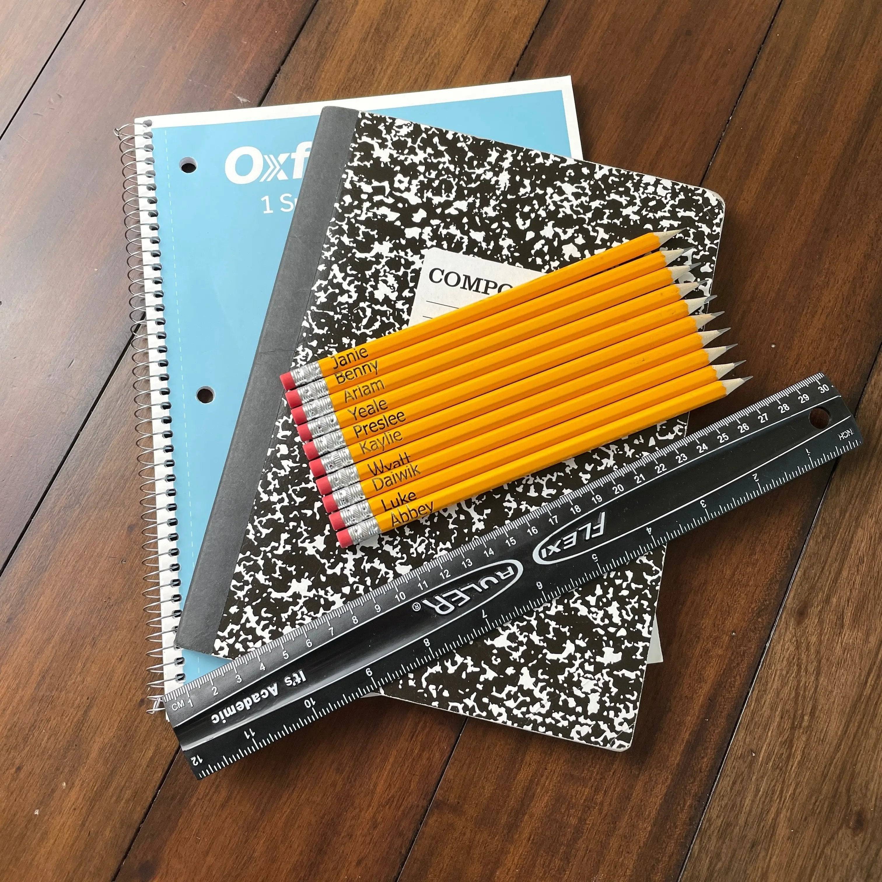 Personalized Yellow #2 Pencils Ð Custom Engraved (Set of 8)