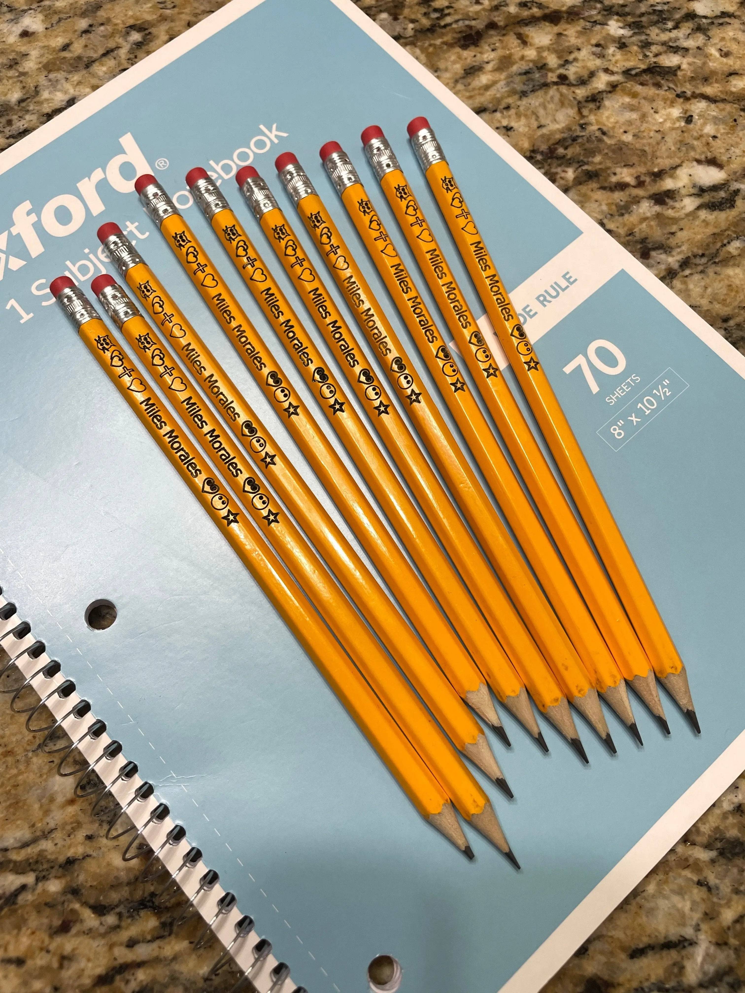Personalized Yellow #2 Pencils Ð Custom Engraved (Set of 8)