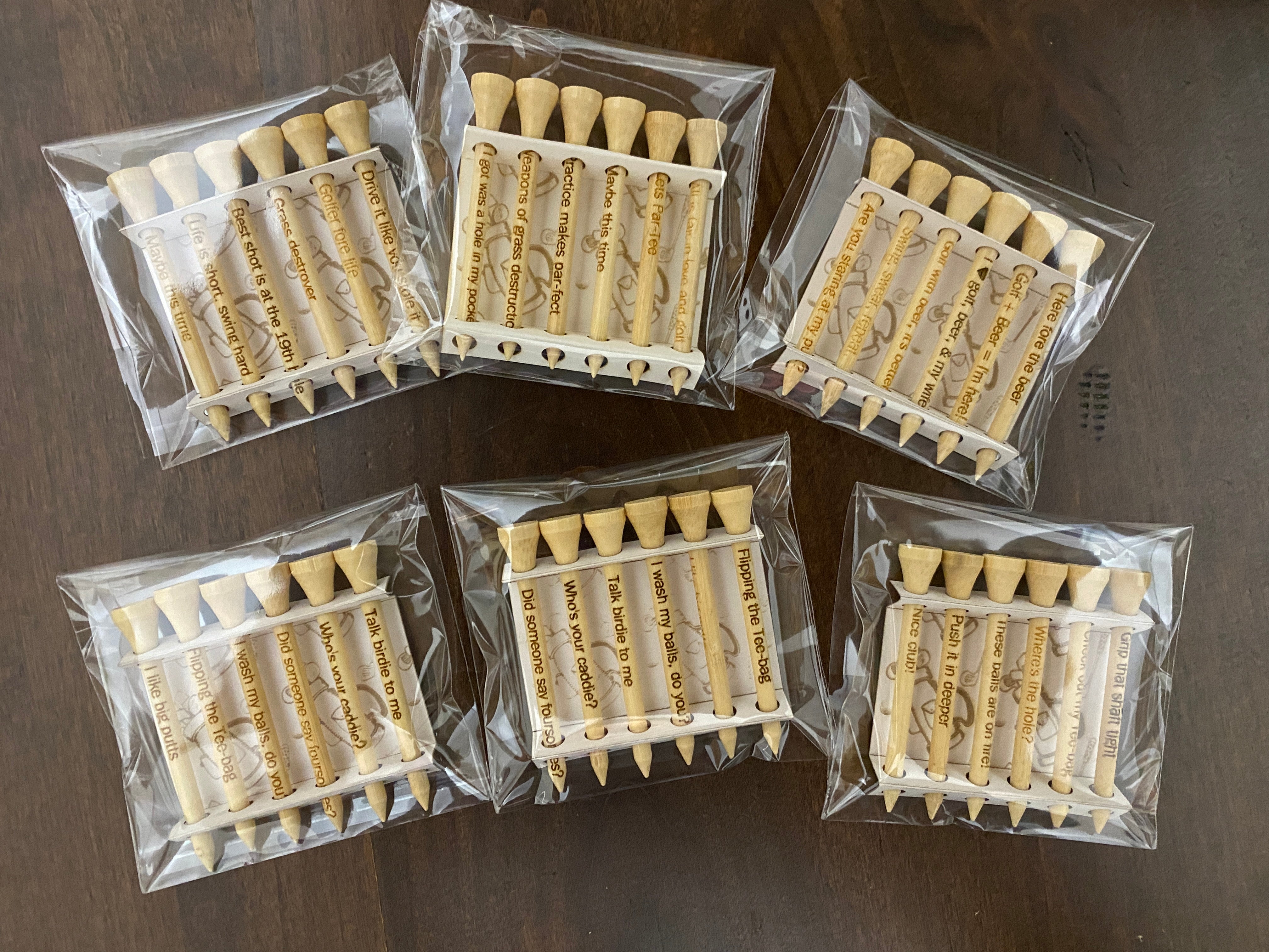 Personalized Golf Tees Ð Custom Engraved Set of 6 for Events & Gifts