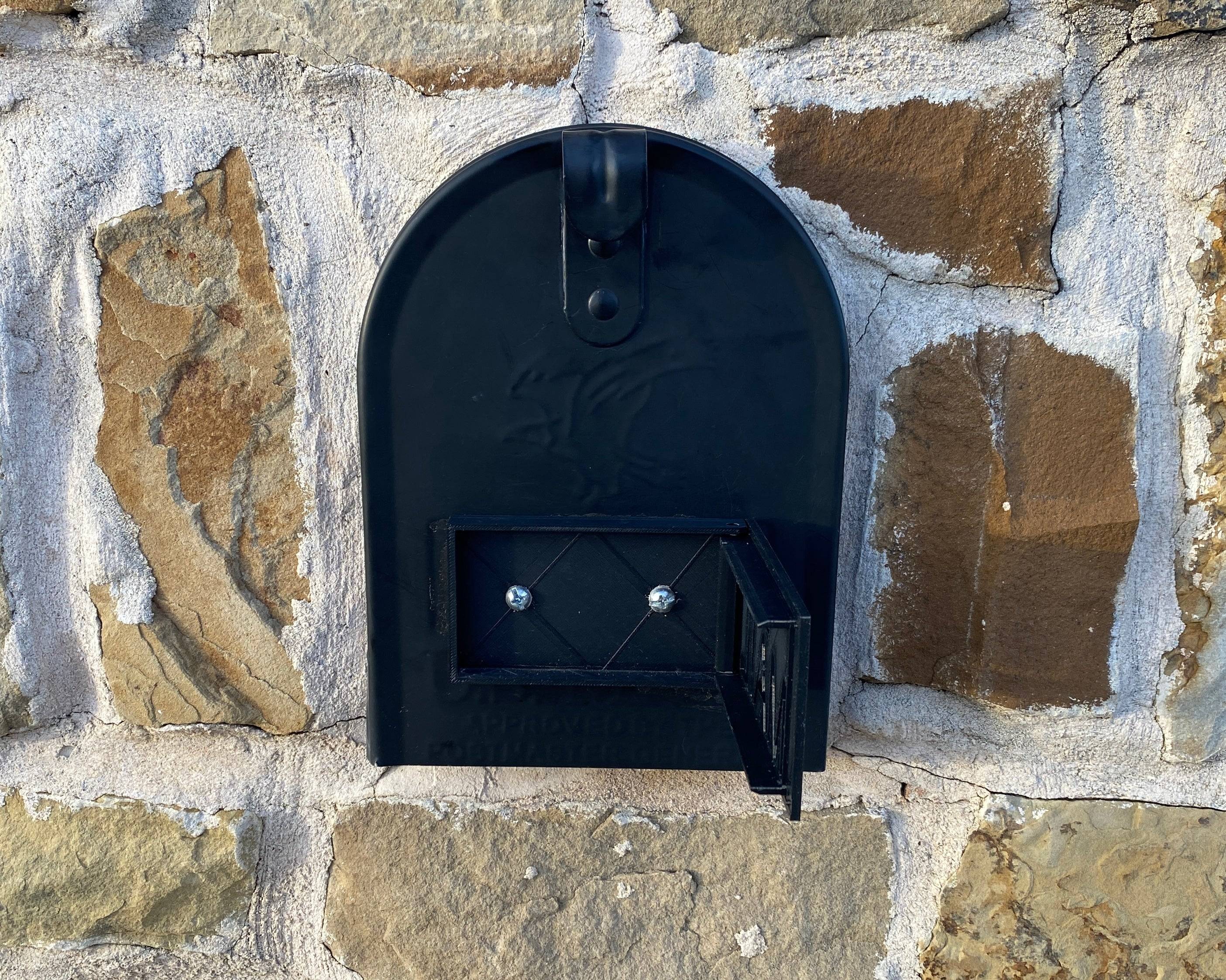Mailbox Flag for Stone or Brick Mailboxes is uniquely made to stay open when you open it and stay closed when you close it.