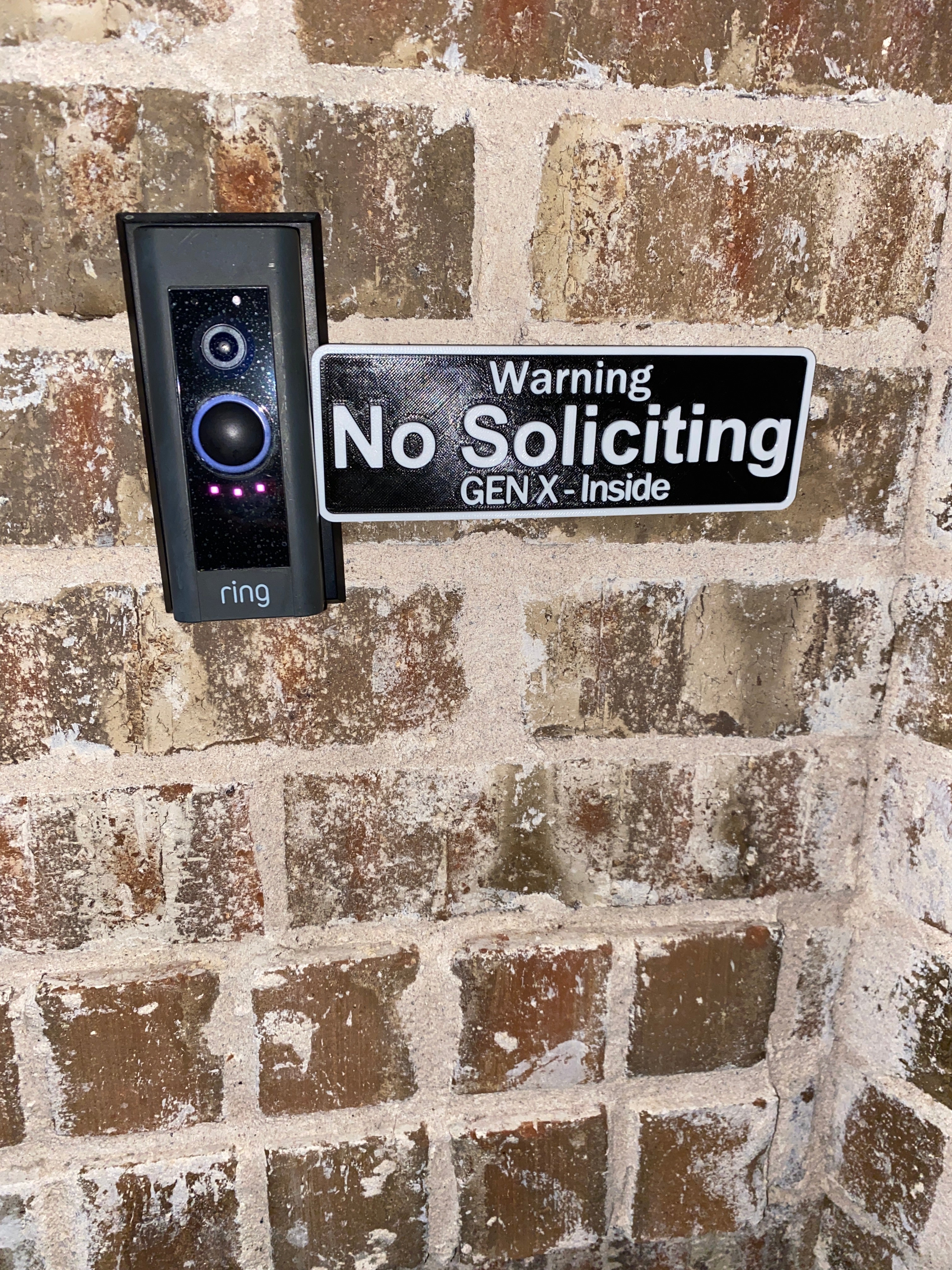 No Soliciting Gen X Inside custom sign