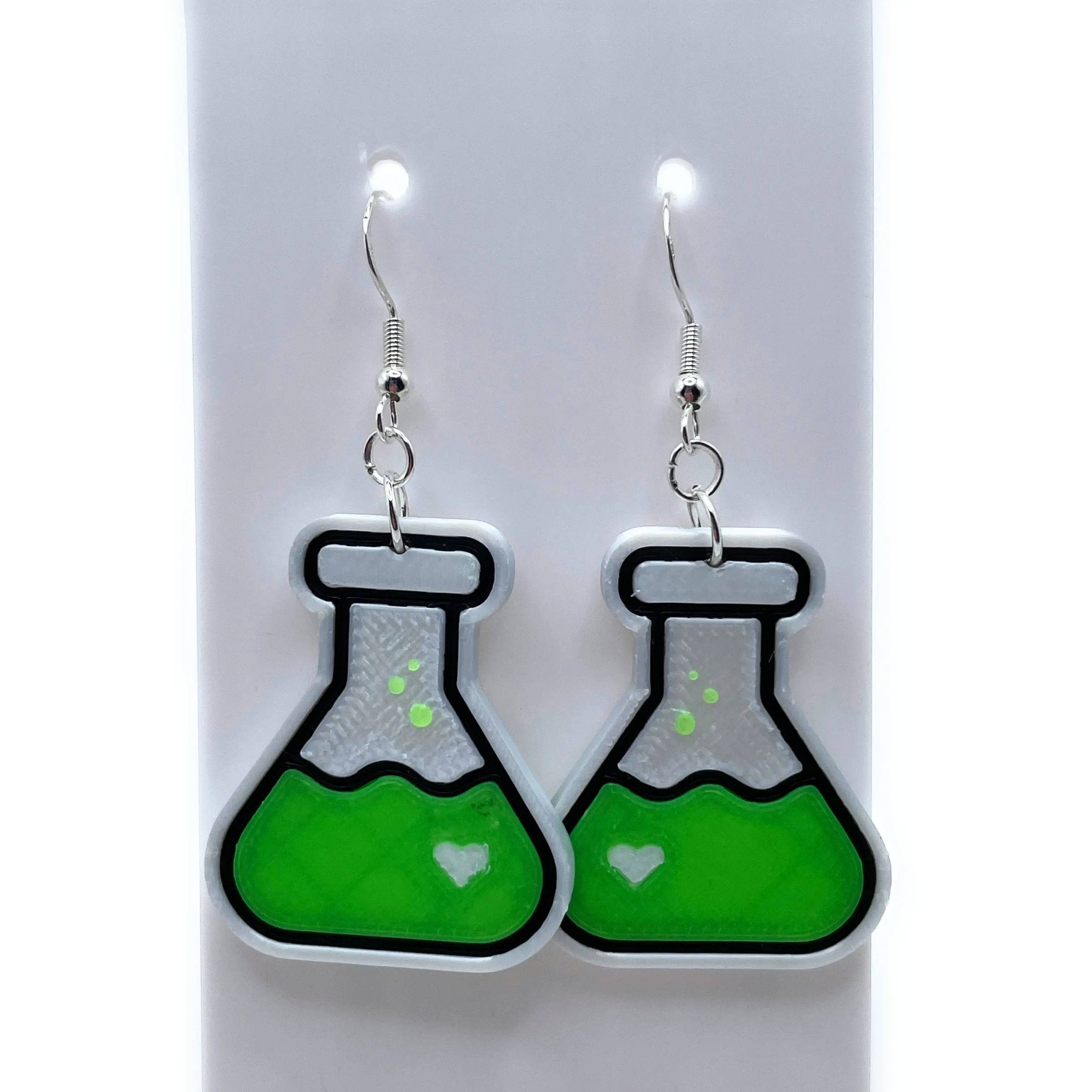 Love Potion #9 Glow-in-the-Dark Earrings Ð Fun & Retro Science Gift