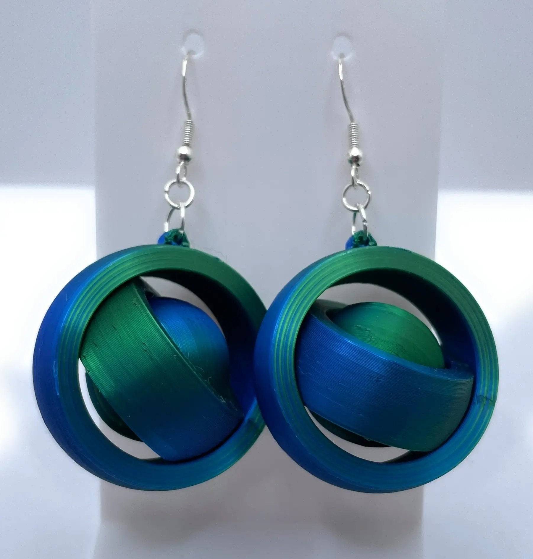 Gyro Fidget Spinner Dangle Earrings Ð Fun & Unique Statement Jewelry