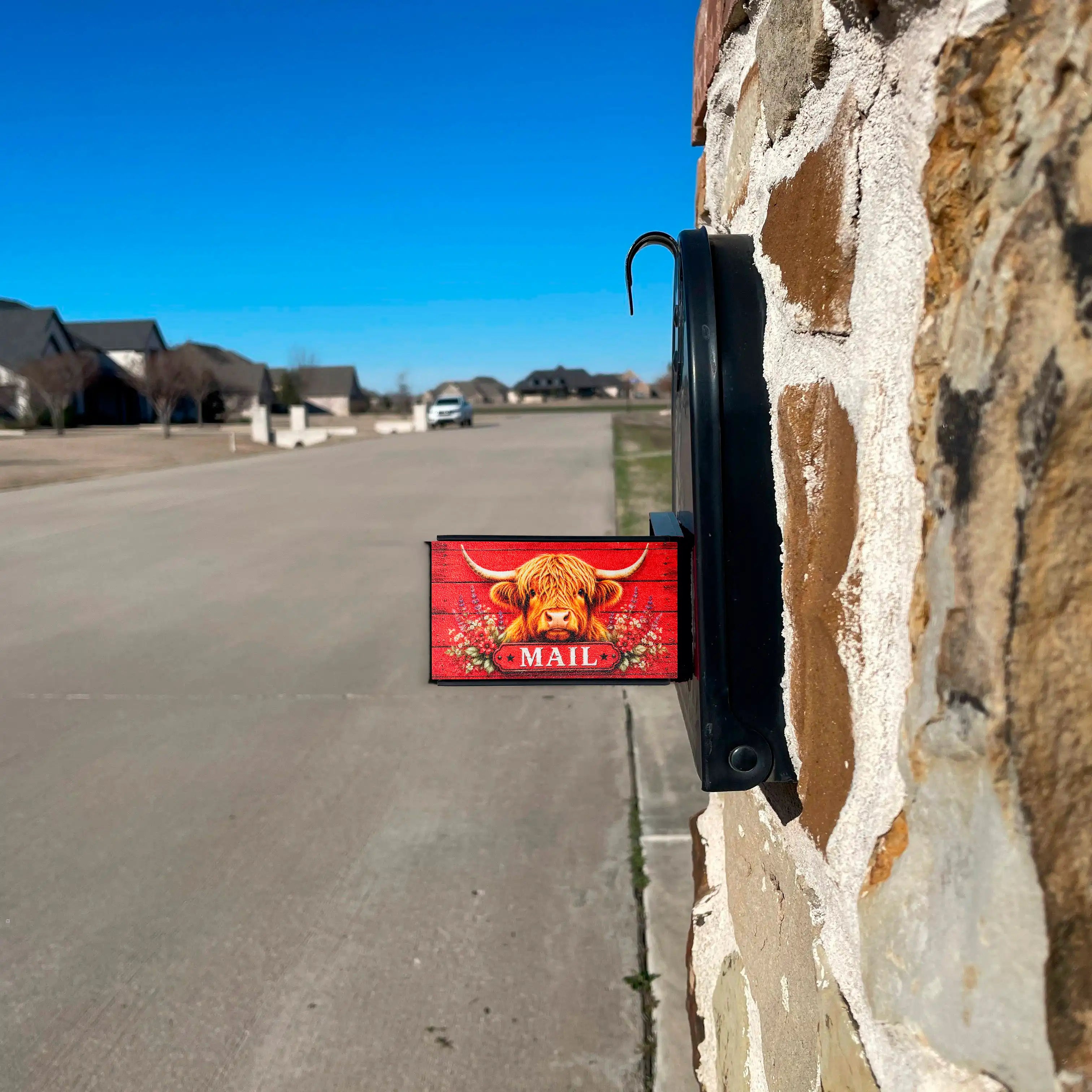 Highland Cow Mail Front-Mount Mailbox Flag | Universal Mailbox Flag Replacement