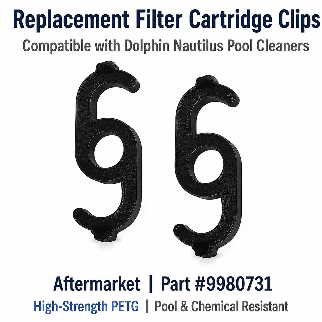2-Pack Replacement Filter Cartridge Clips Compatible with Dolphin Nautilus Pool Cleaners, Fits Part 9980731