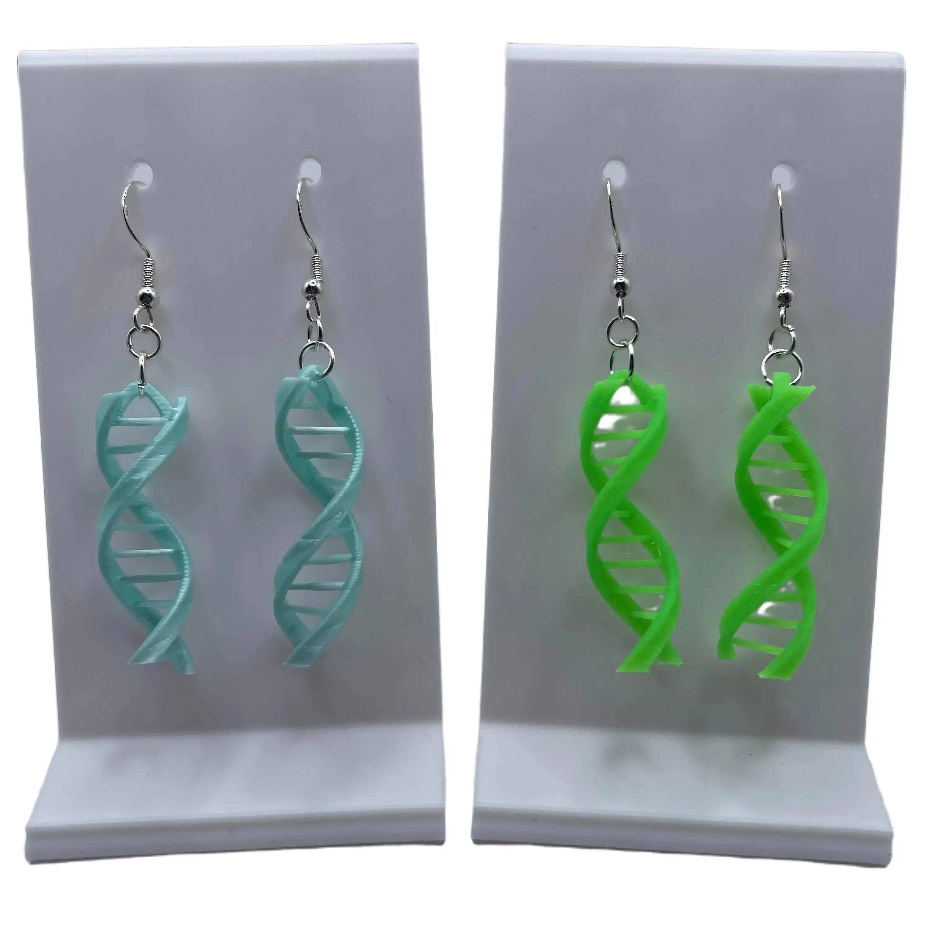 Double Helix DNA Dangle Earrings hang and dangle perfectly and are biodegradable.