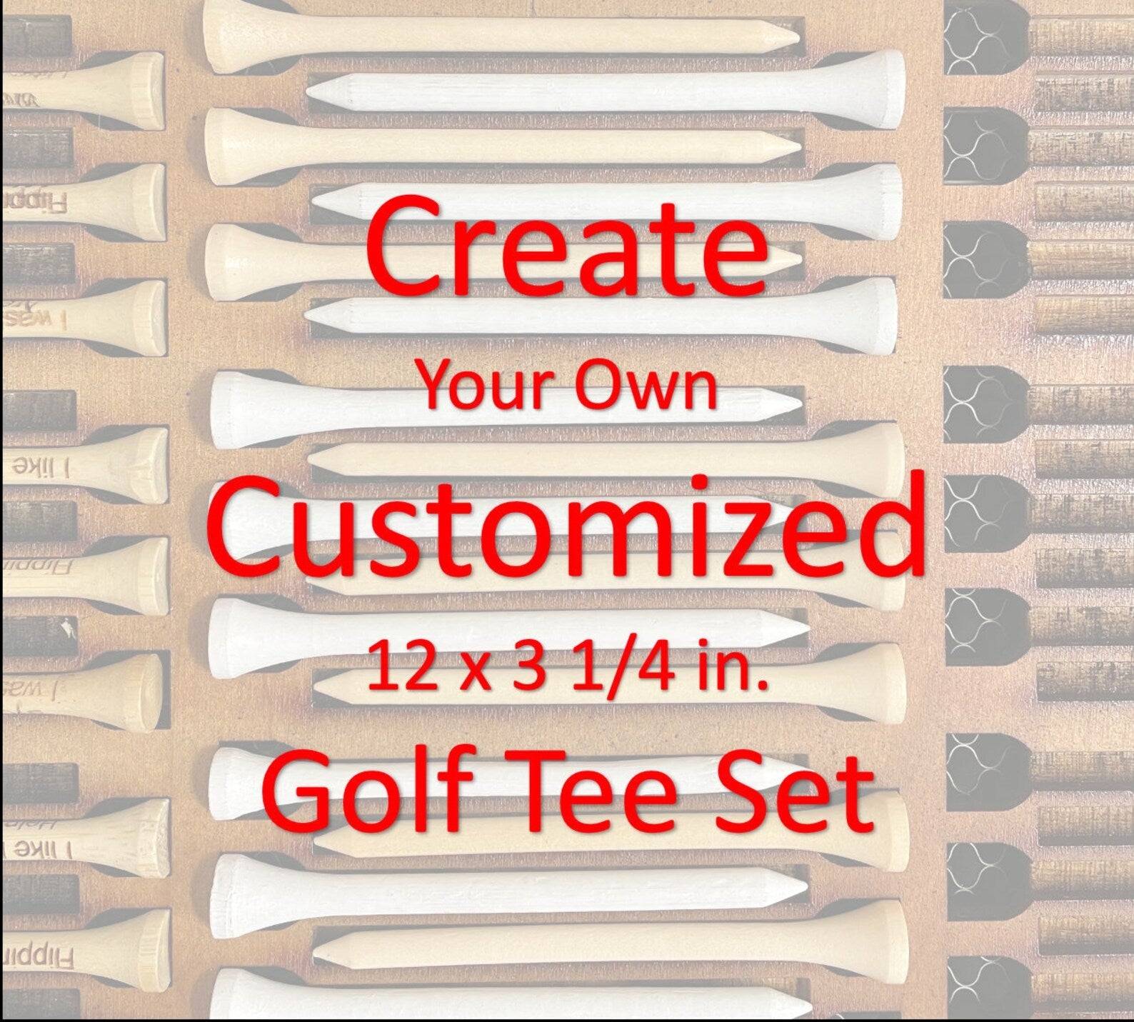 12 - 3 1/4 in. Customize Golf Tee Set, Alternative 2 Business Cards, Golfing Event, Marketing, Trade show, Groomsman gift, Pouch included