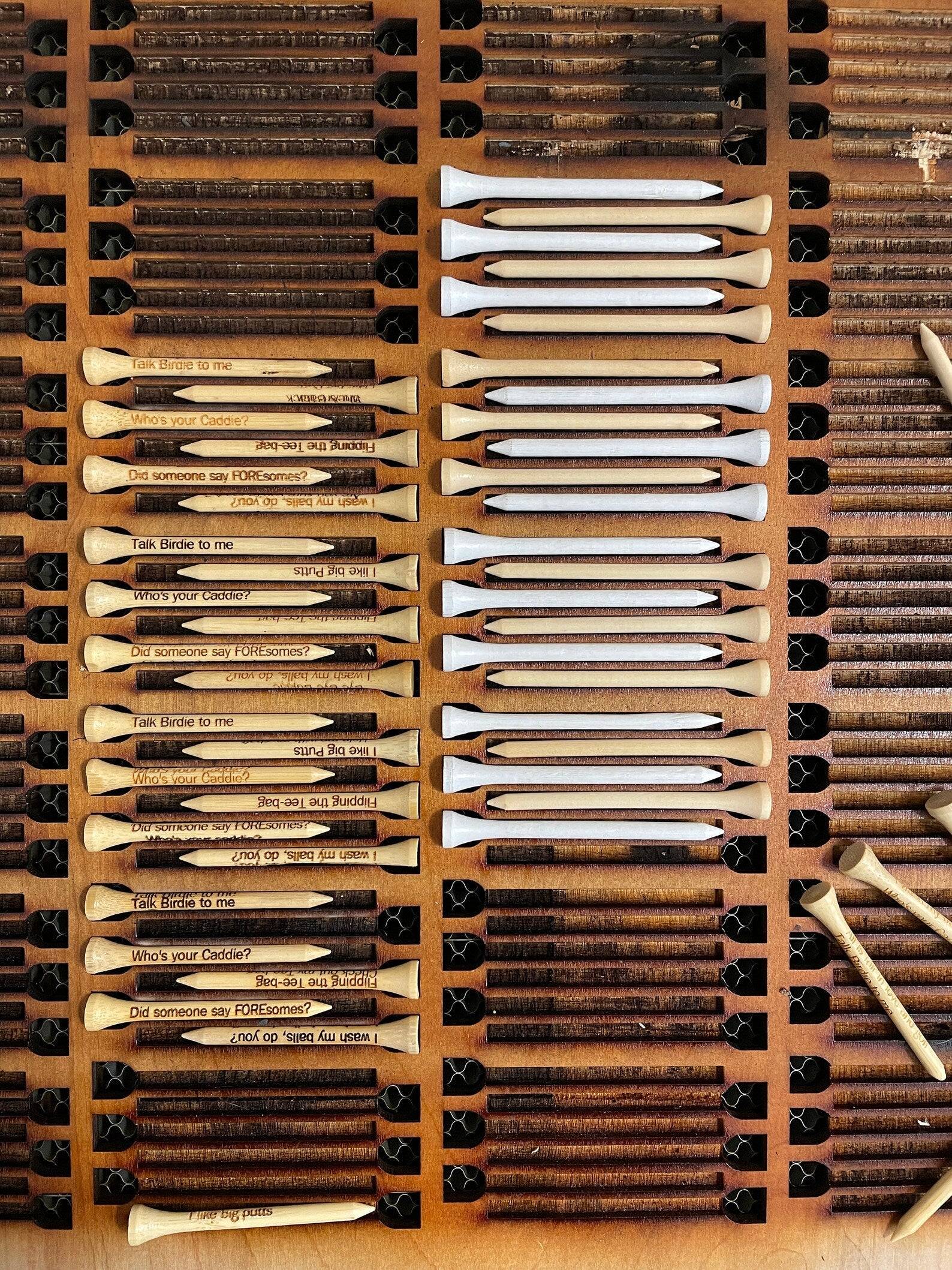 12 - 2 3/4 in. Customize Golf Tee Set, Alternative 2 Business Cards, Golfing Event, Marketing, Trade show, Groomsman gift, Pouch included