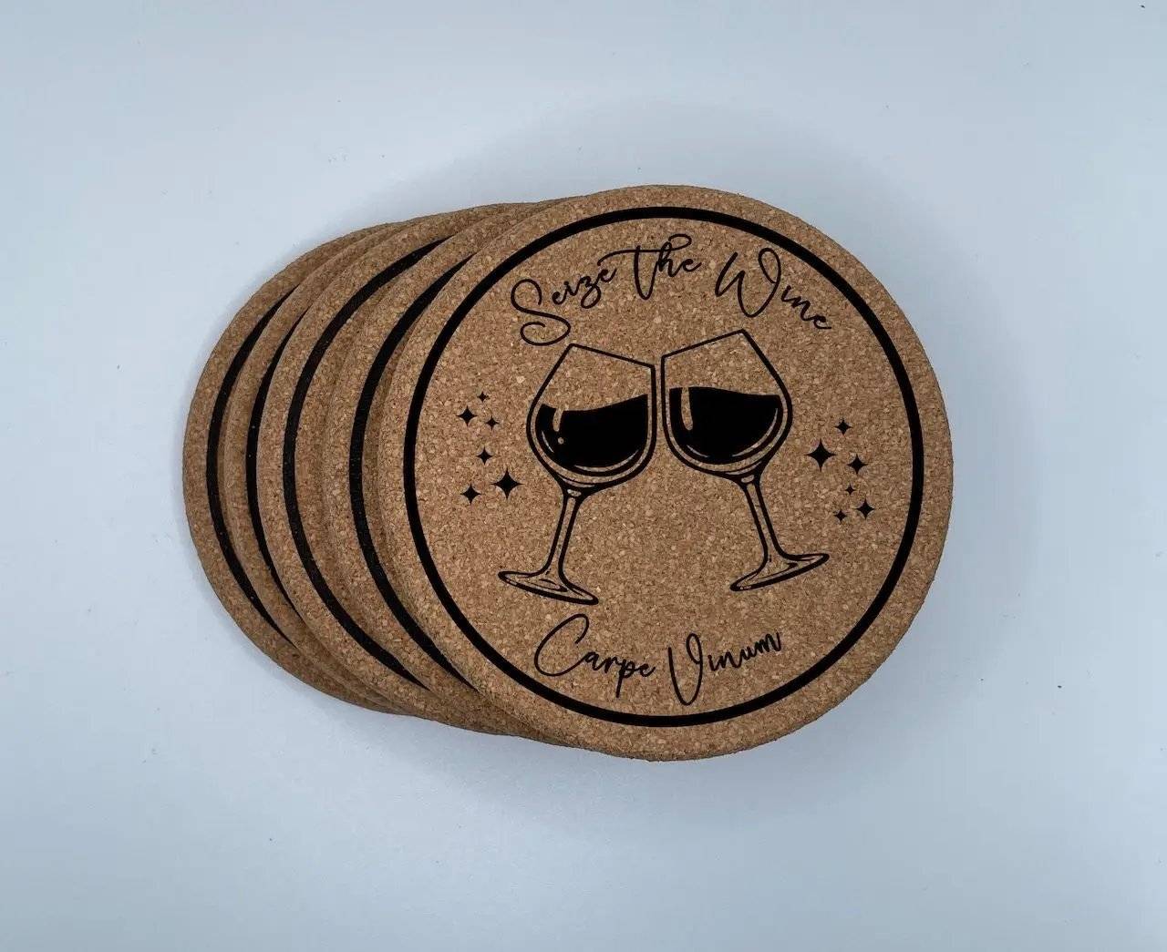 Seize the Wine Coaster Set Ð Perfect Gift for Wine Lovers (4-Pack)