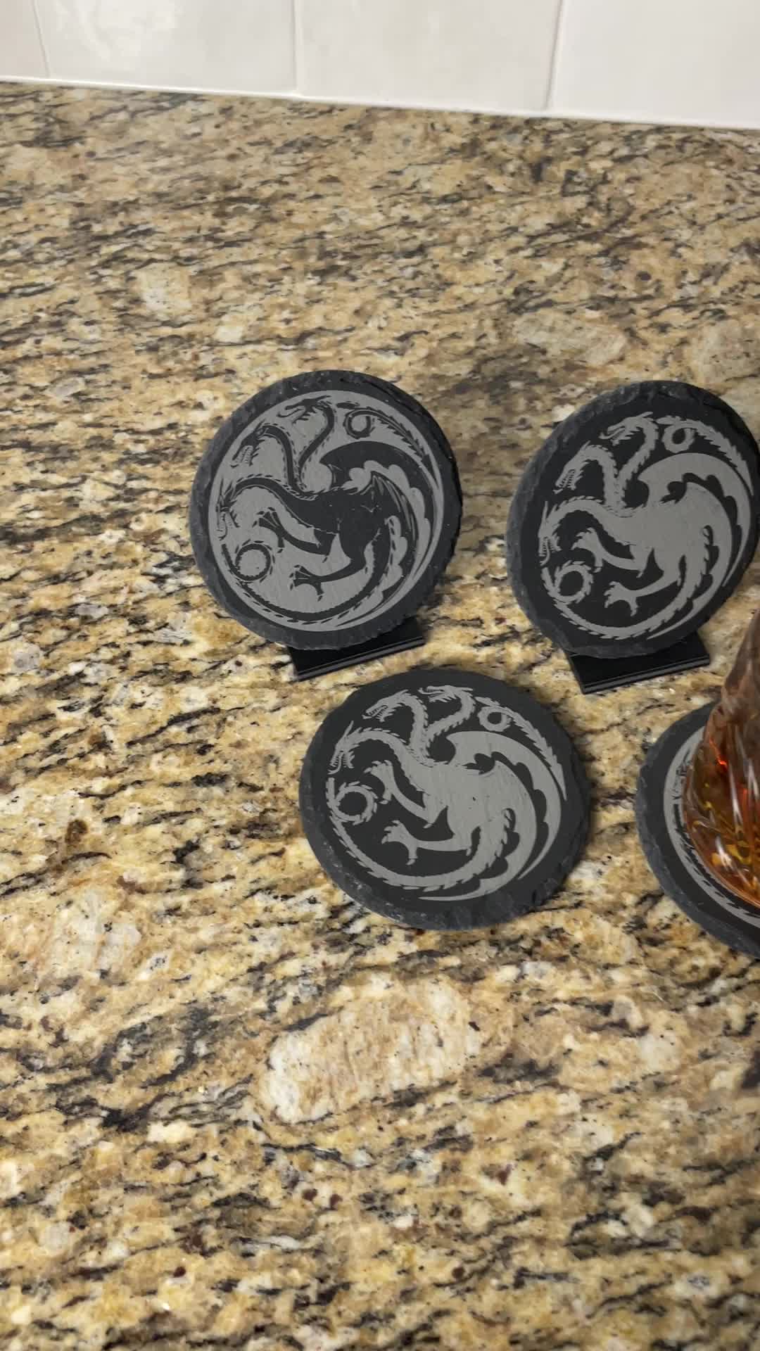 Dragon Slate Coasters Ð Iconic & Durable Drink Coaster Set