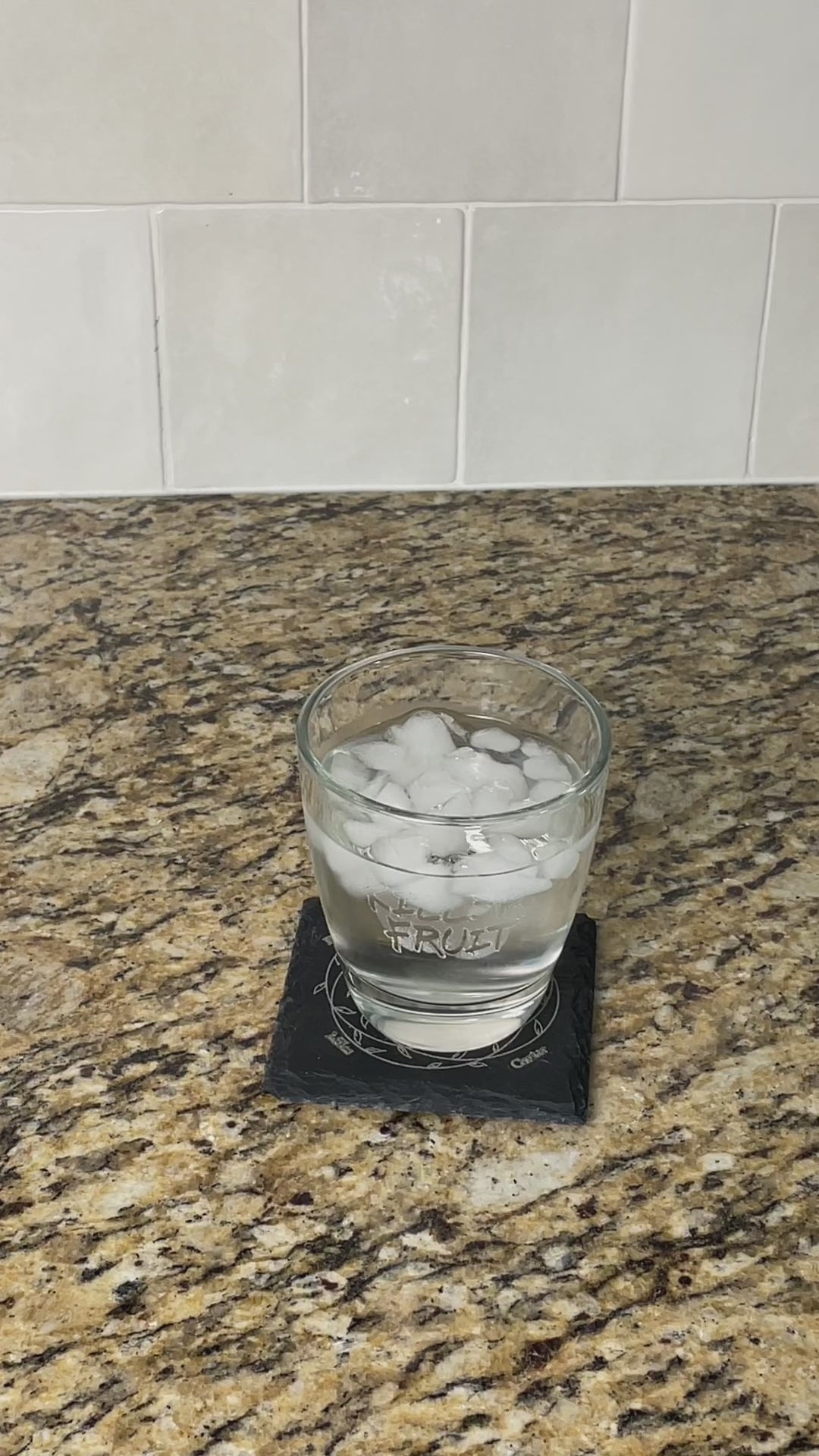 Monogram Last Name Coaster with Leaf Wreath