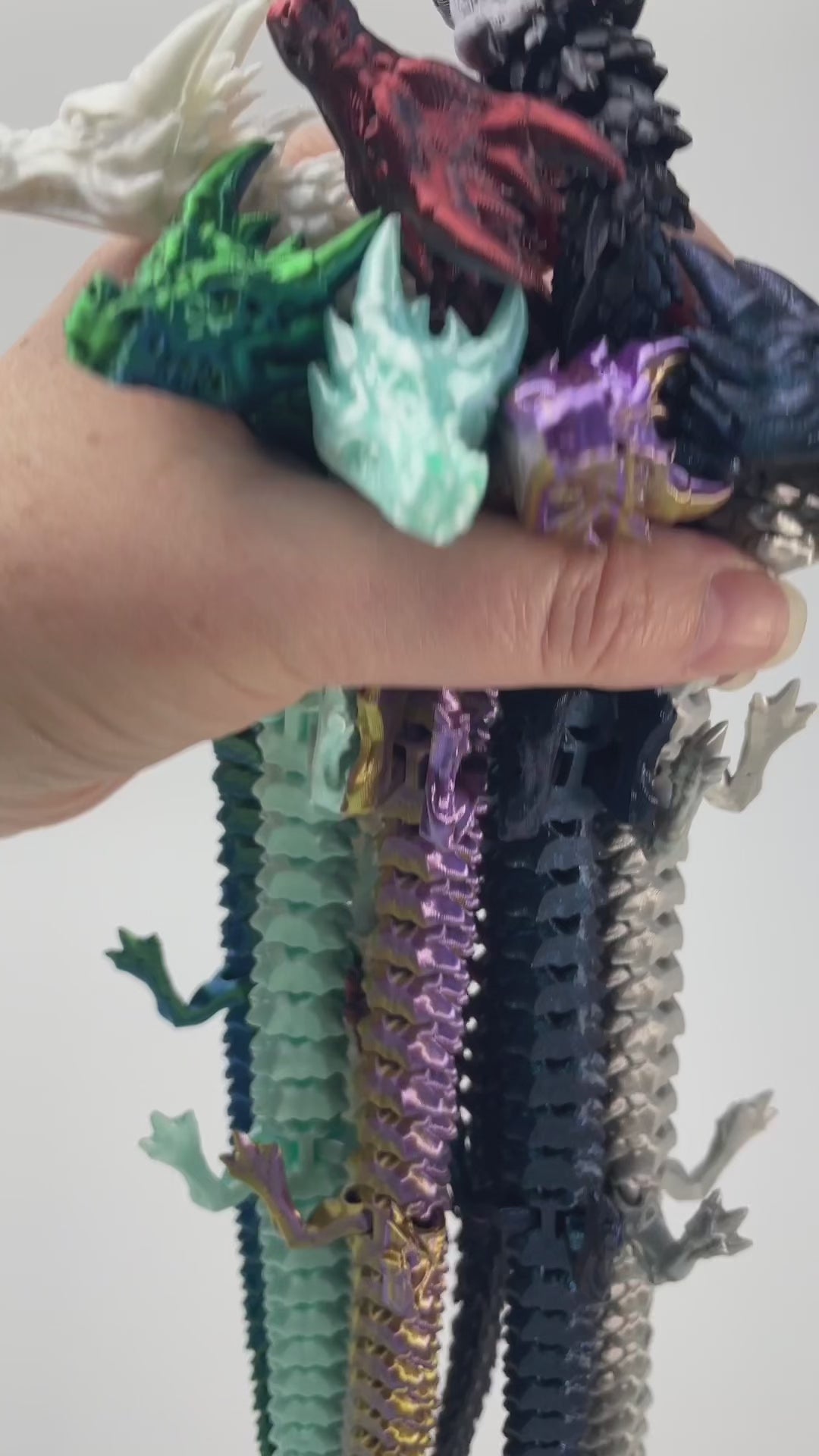 3D Printed Articulated Crystal Fire Dragon Ð Solid & Multicolor