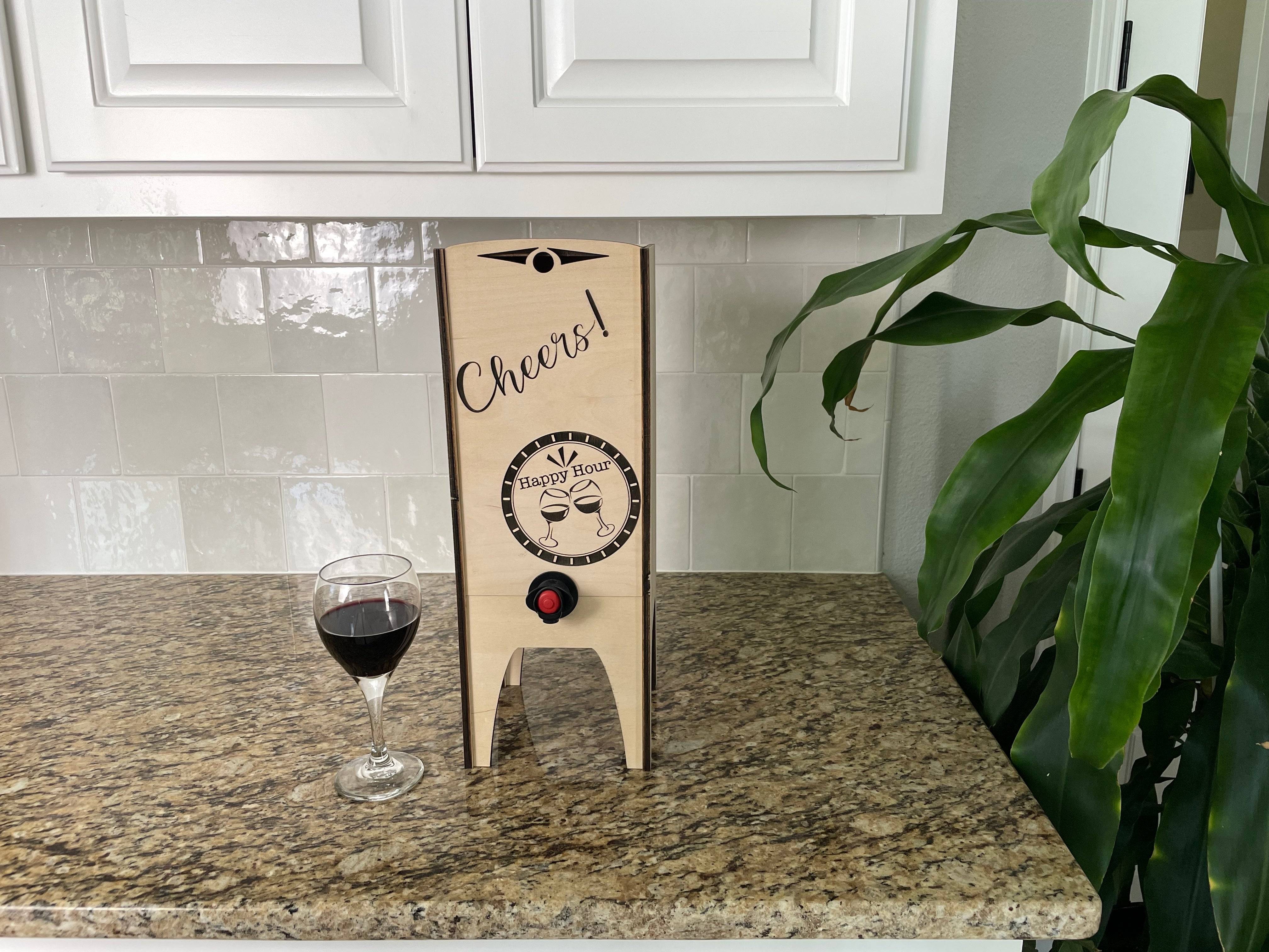 Classy Wooden Box Wine Case Beautiful cover for presenting your boxed wine fits multiple sizes multiple types of boxed wine great for any countertop beautify your space
