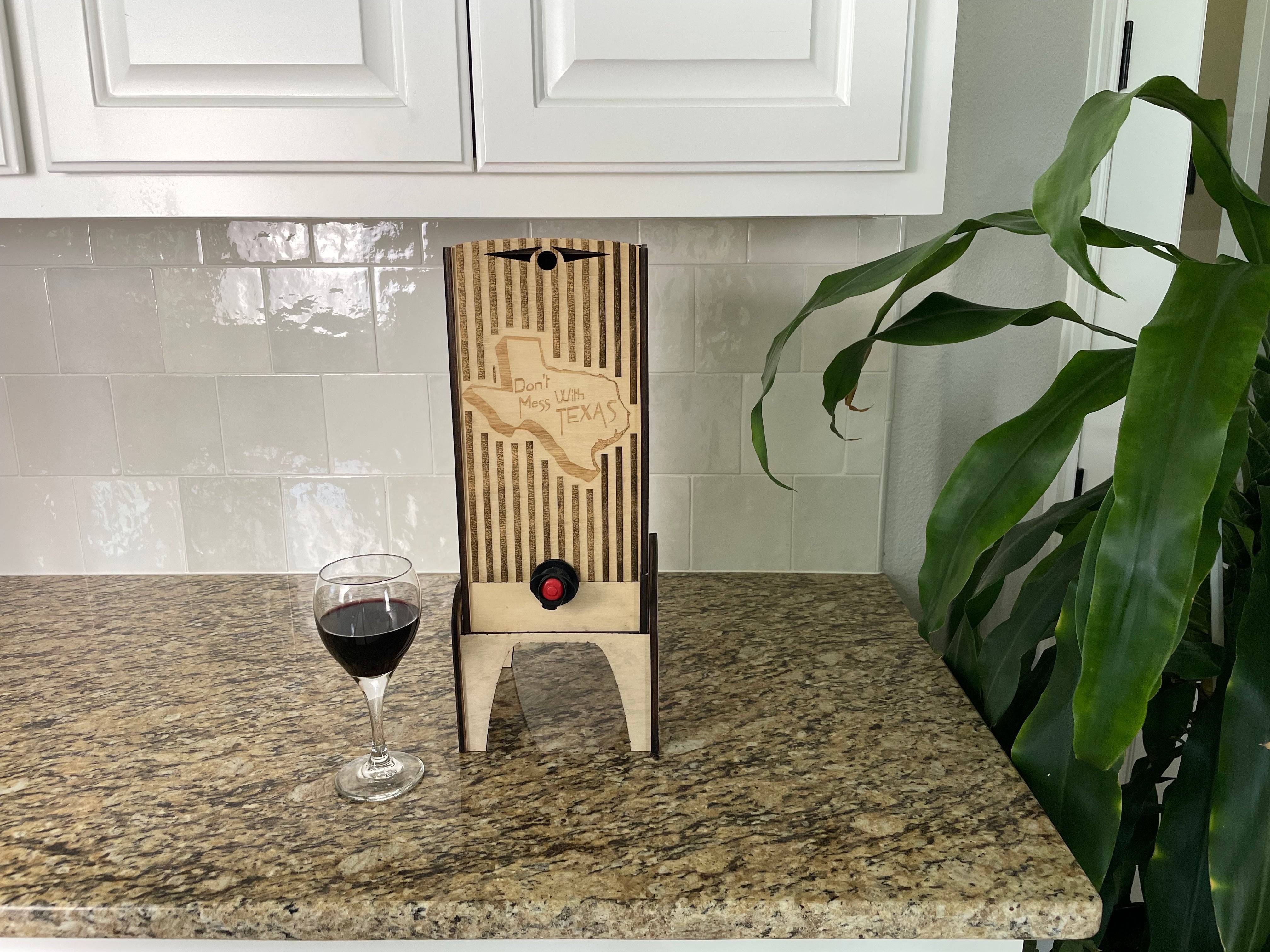 Classy Wooden Box Wine Case Beautiful cover for presenting your boxed wine fits multiple sizes multiple types of boxed wine great for any countertop beautify your space