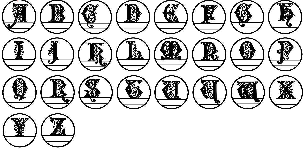 Monogrammed Fancy Personalized on Cork Coaster Set of 4