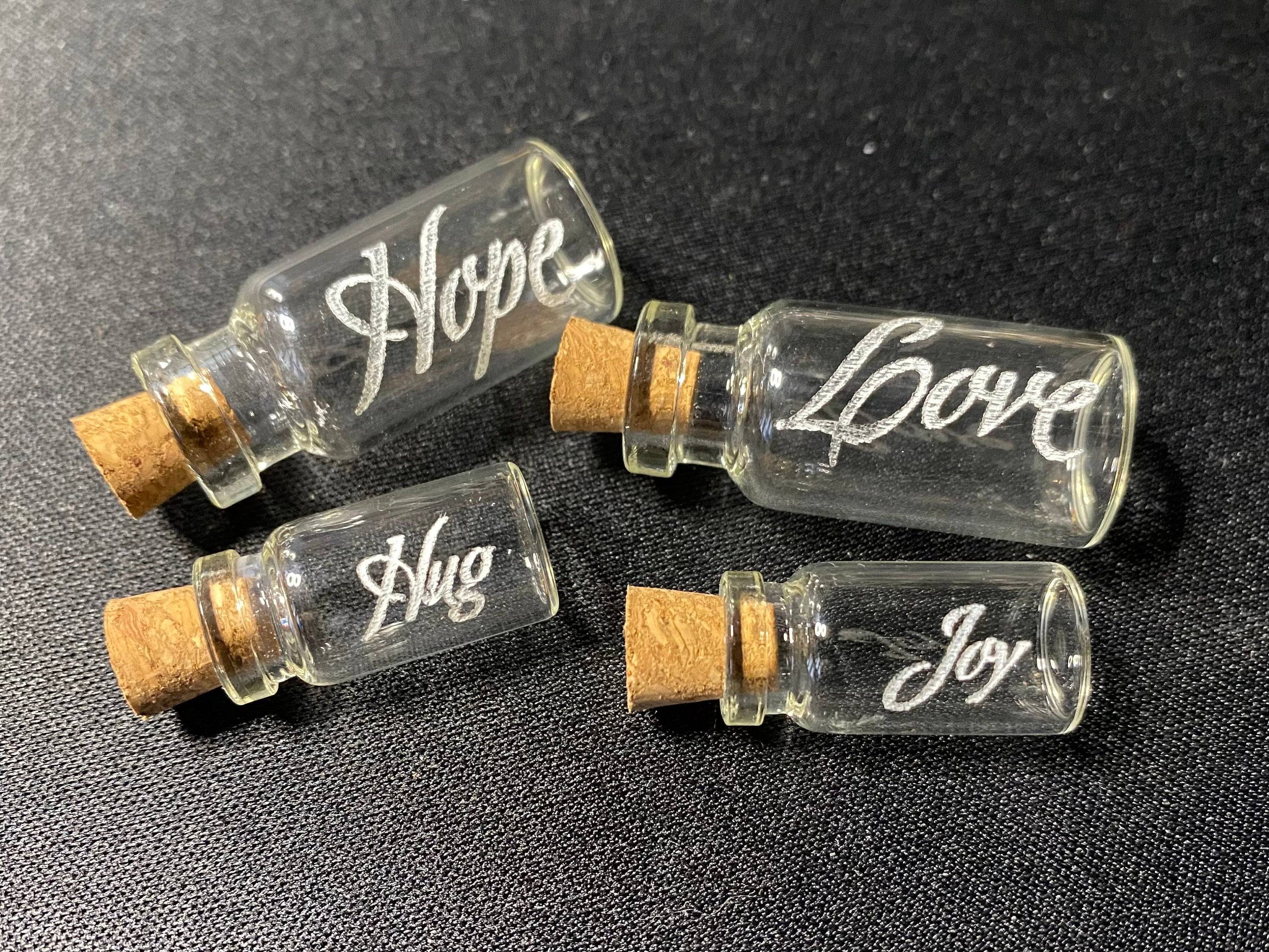 Give a little * Message in a Bottle - Unique Engraved Glass Keepsake