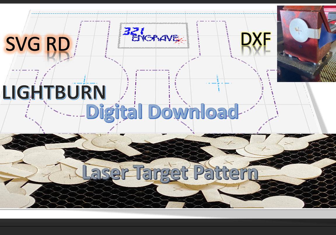 DIY SVG Alignment Target or your laser engraver. LightBurn LightObject Download Files shop tool